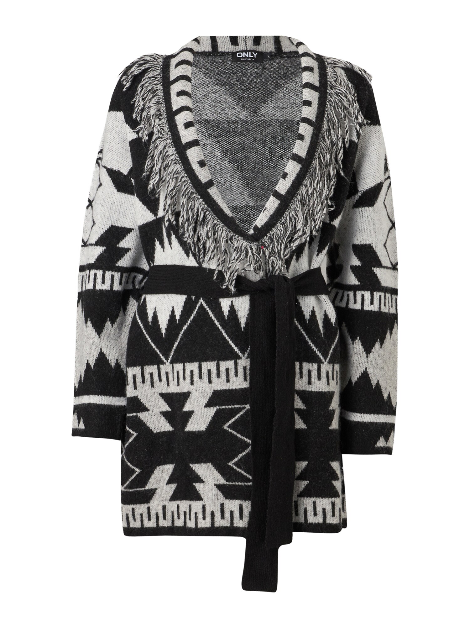 ONLY Strickjacke 'ONLMICHIGAN' hellgrau / schwarz