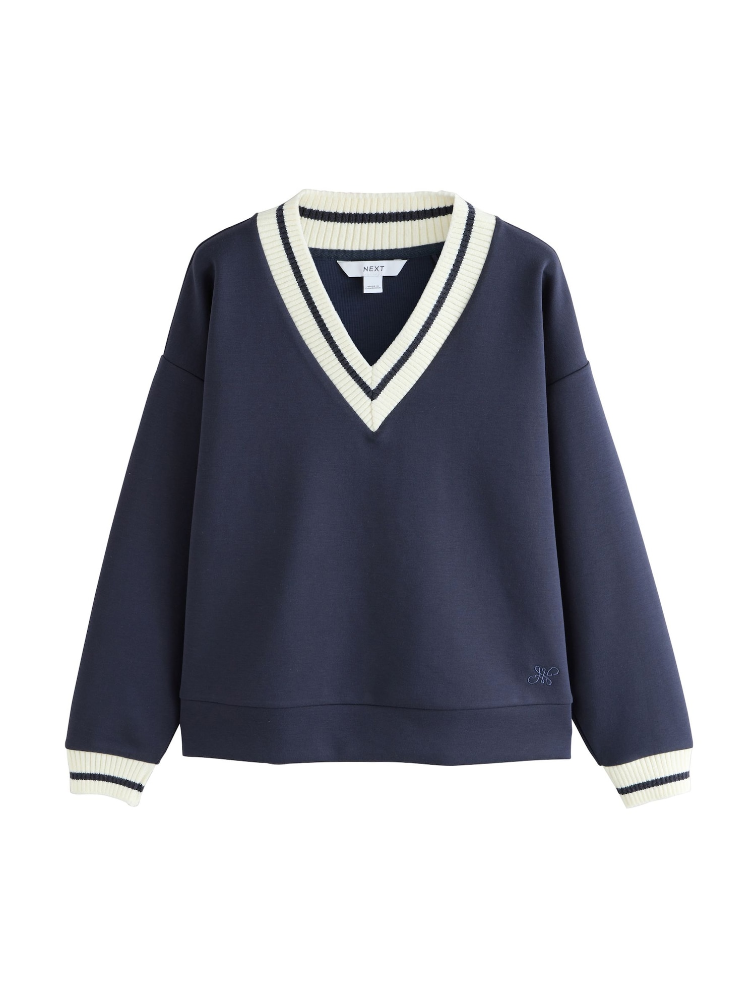 Next Sweatshirt Navy / Wit