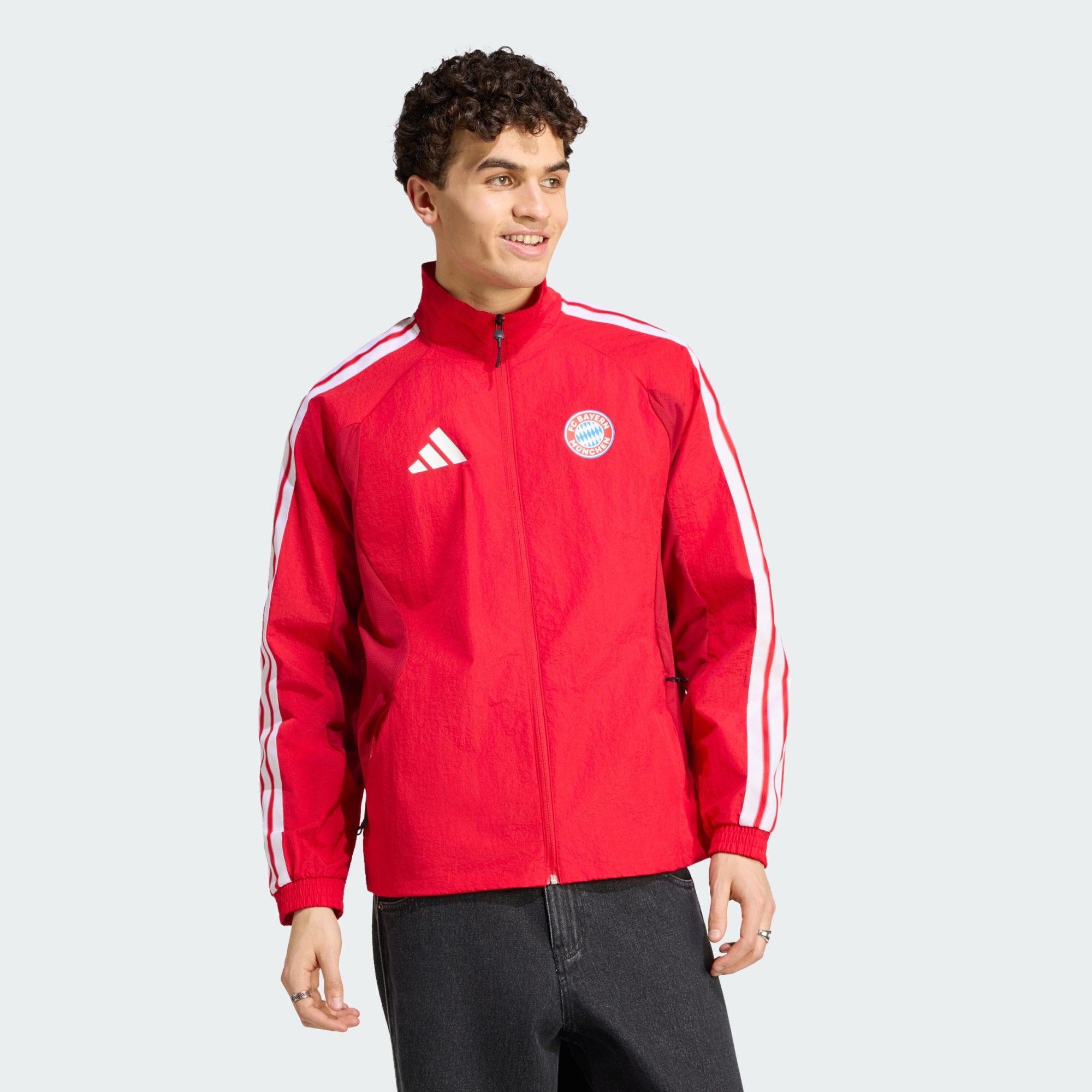 ADIDAS PERFORMANCE Chaqueta deportiva 'FC Bayern München Anthem' rojo cereza / blanco