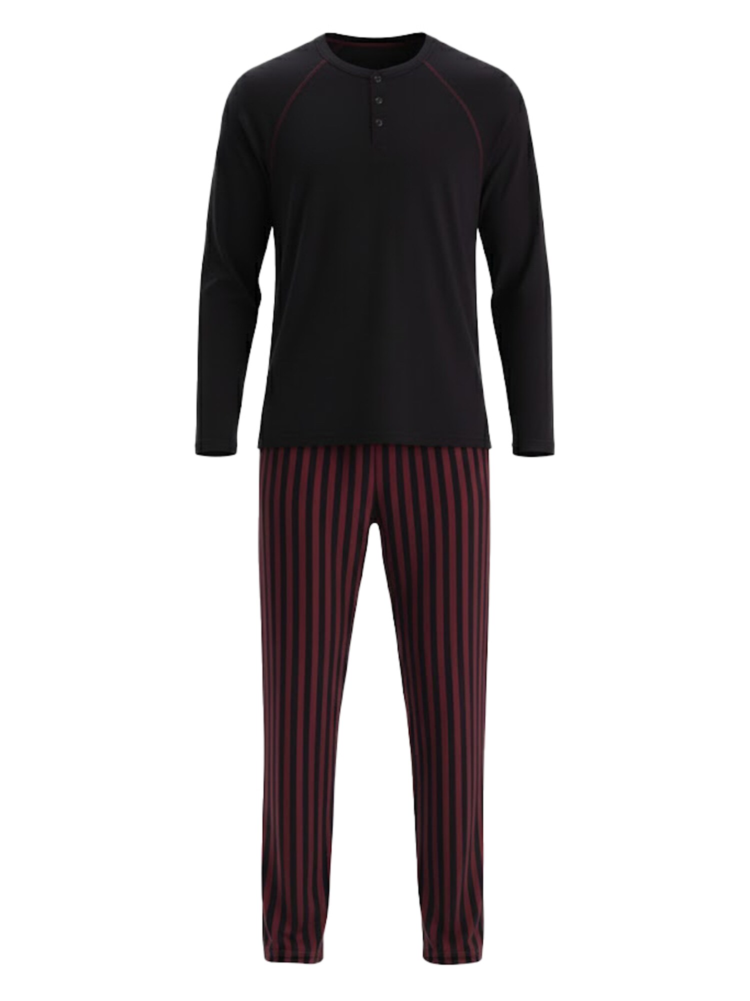 Dagi Pijama lungă  roşu închis / negru