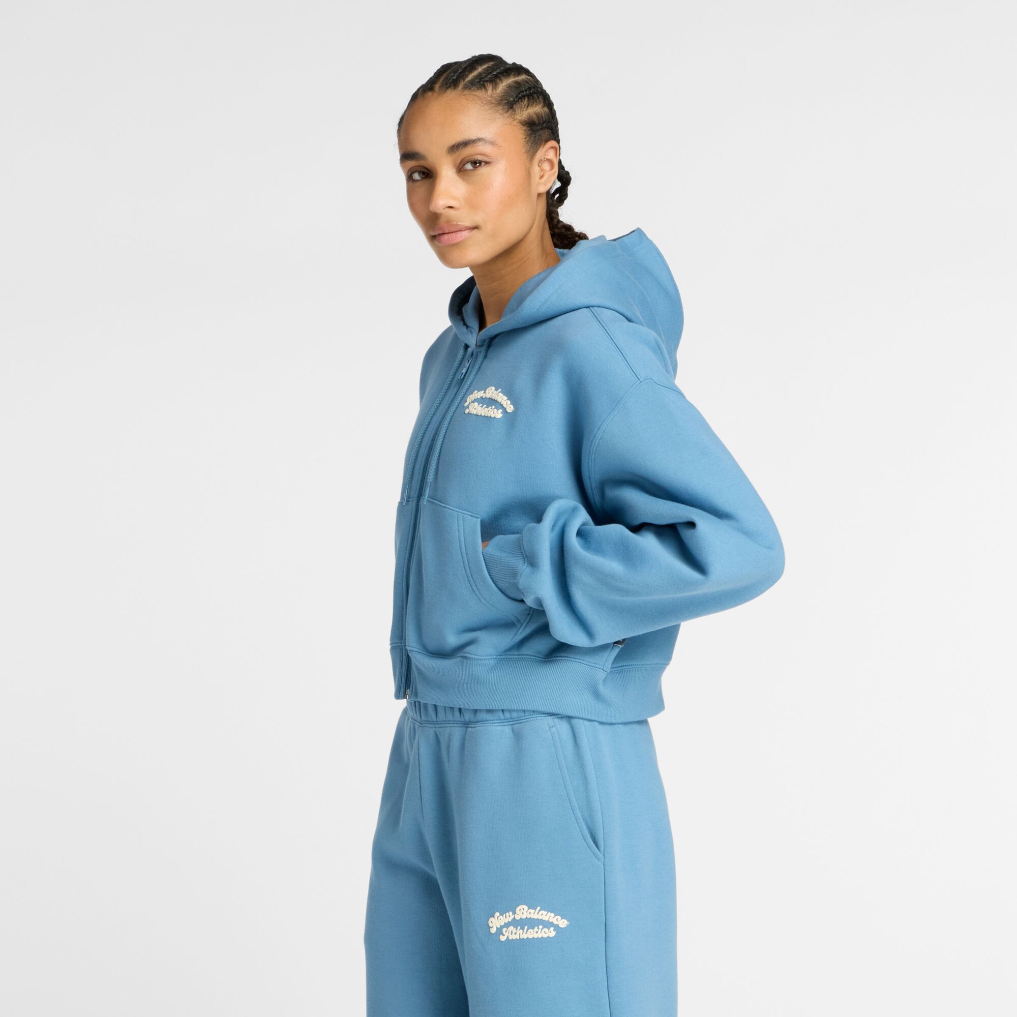New balance Sudadera con cremallera 'Heritage'  azul claro / blanco – imagen 2