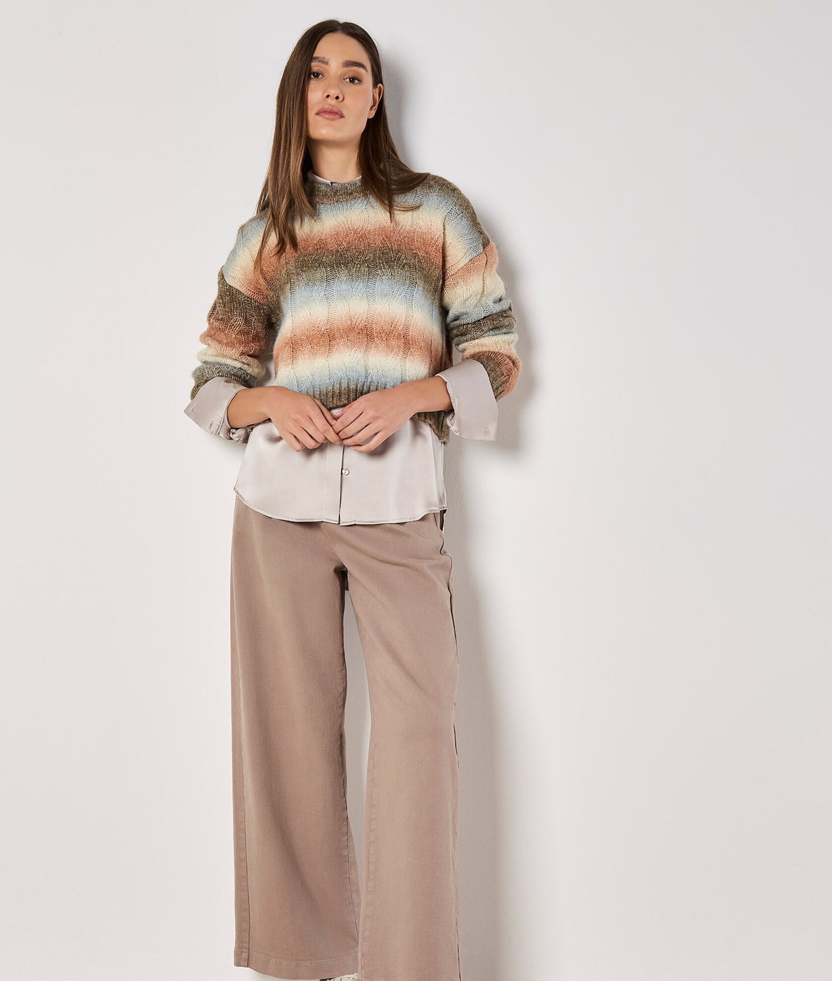 Thumbnail - Apricot Boxy Space Dye Cable Jumper