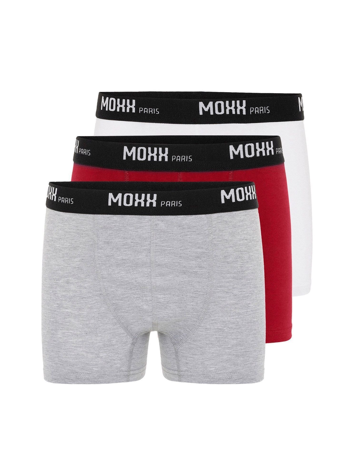 Moxx Paris Boxeri Kevin  gri amestecat / roşu închis / negru / alb