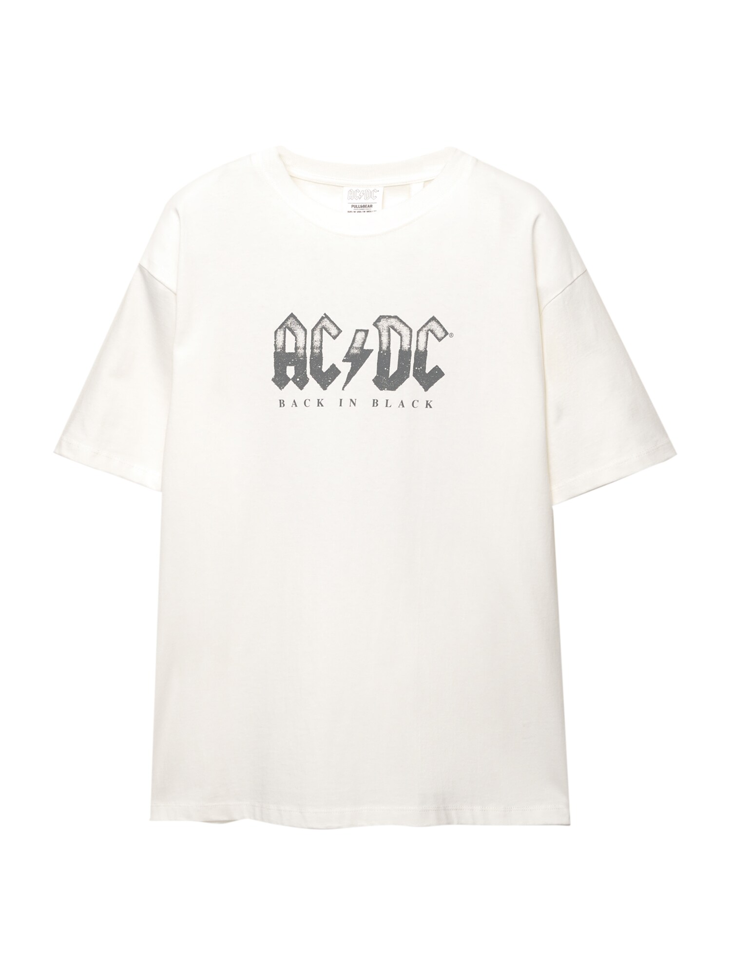 Pull&Bear Póló 'AC/DC'  sötétszürke / fehér akciós termékkép 1
