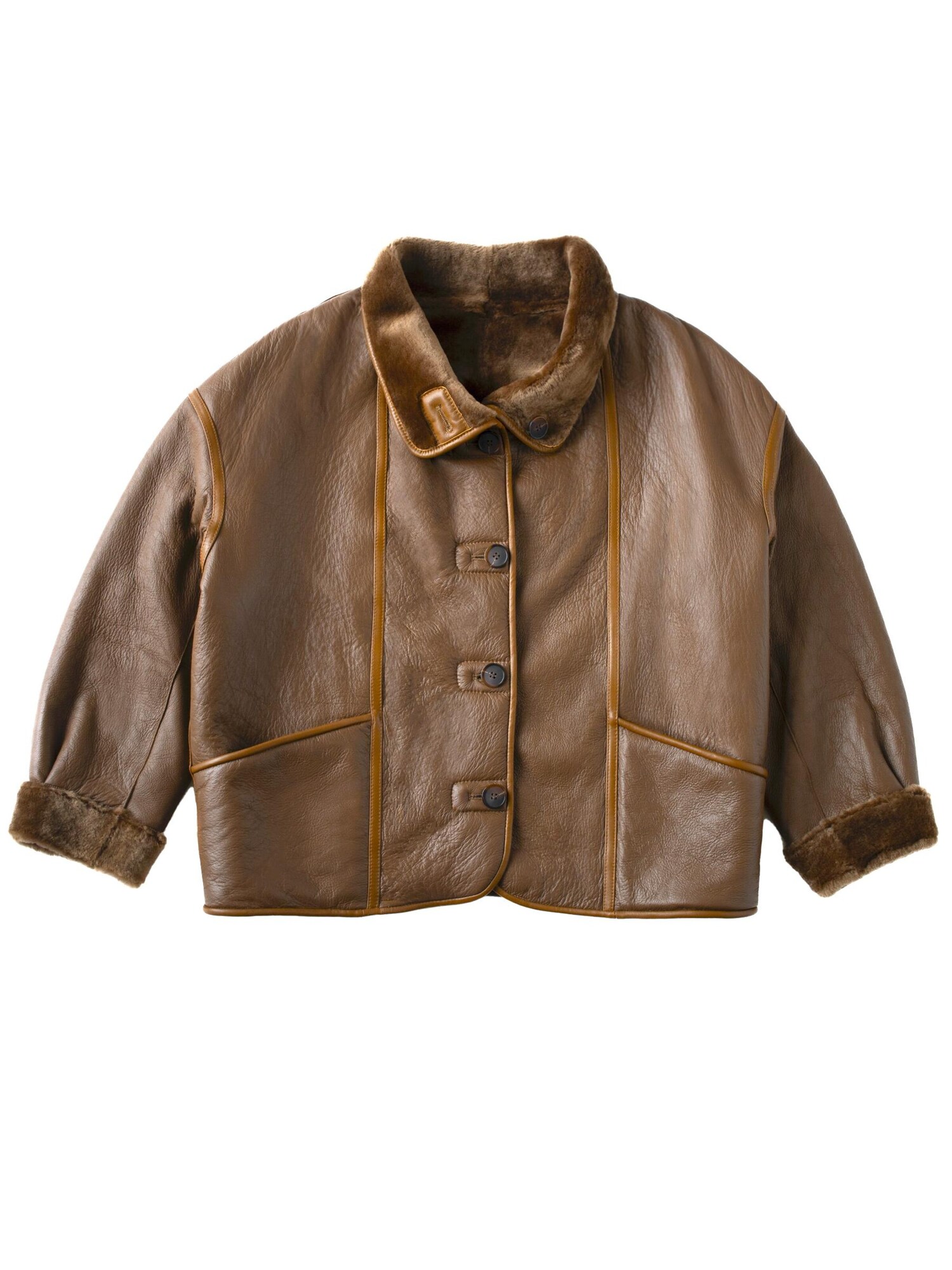 Just things we like Chaqueta de invierno 'JIN Reversible Shearling Jacket' marrón