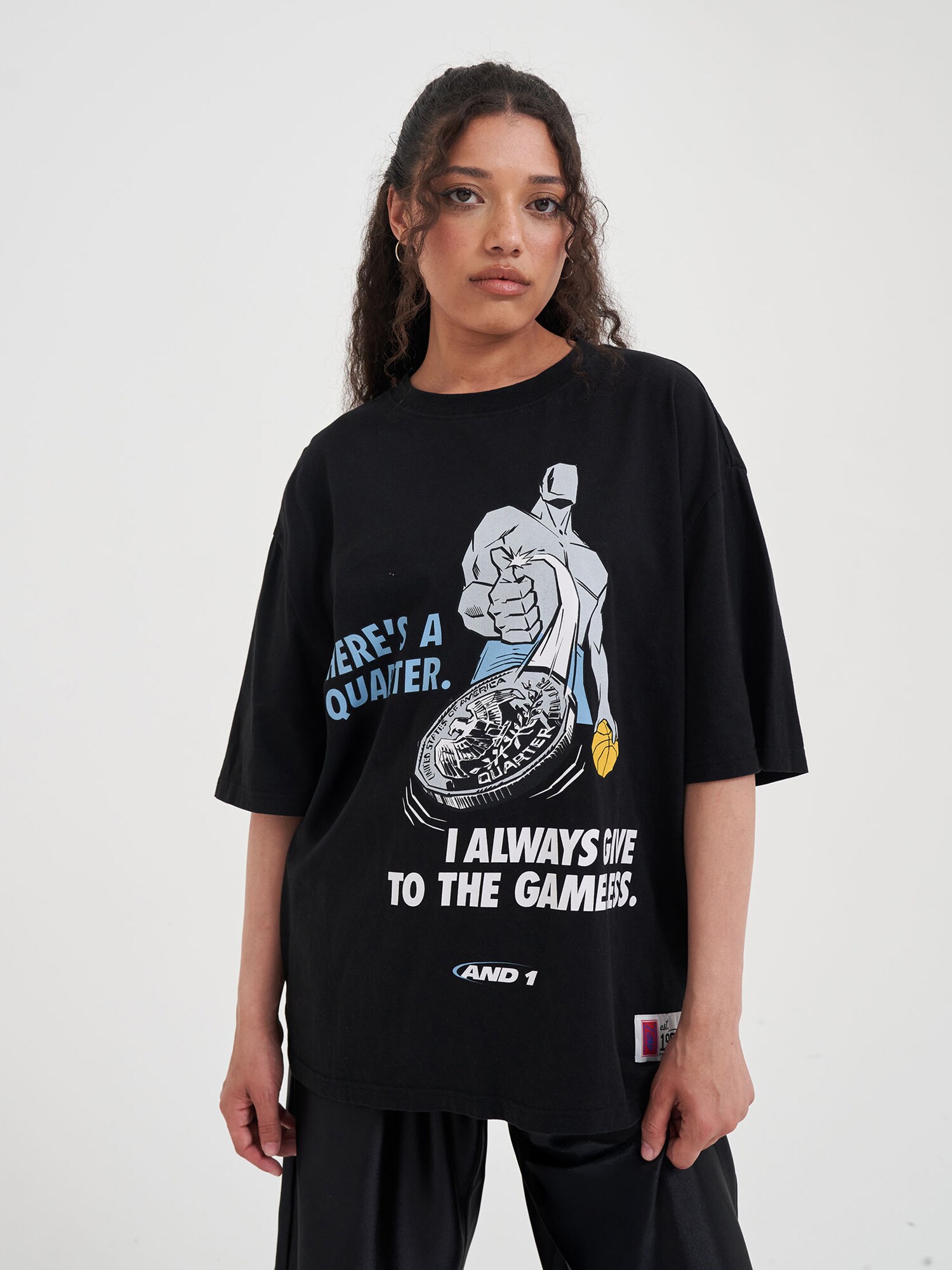 AND1 Camiseta 'Gameless Trash Talk'  azul oscuro / gris claro / negro / blanco – imagen 4