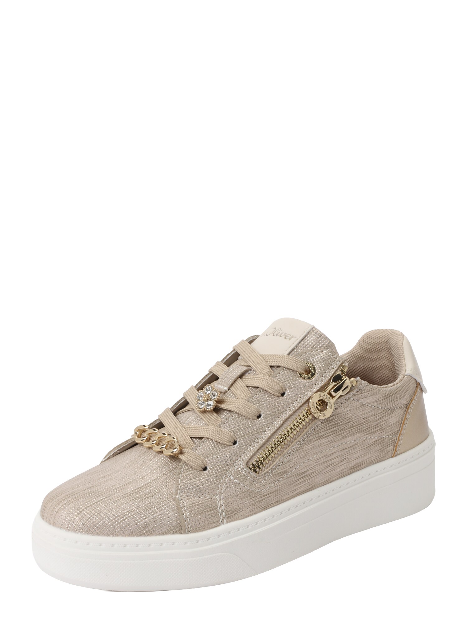 S.Oliver Sneakers Laag Crème / Goud