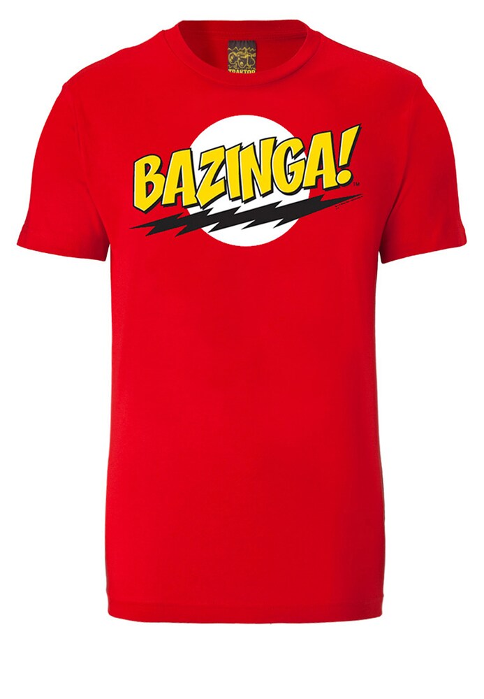 LOGOSHIRT T-Shirt 'Bazinga' Herren Größe XS gelb / rot