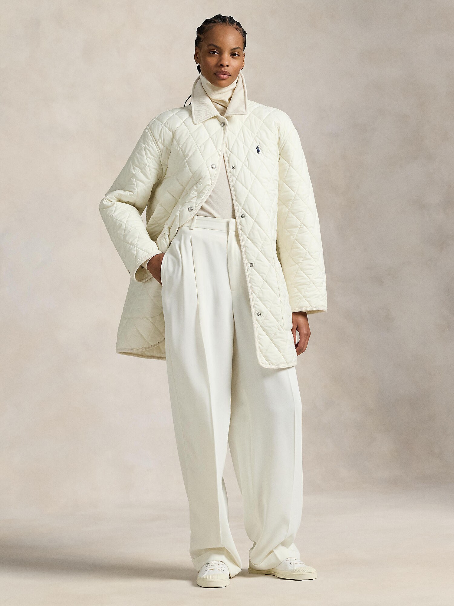 Polo Ralph Lauren Abrigo de entretiempo  crema – imagen 4
