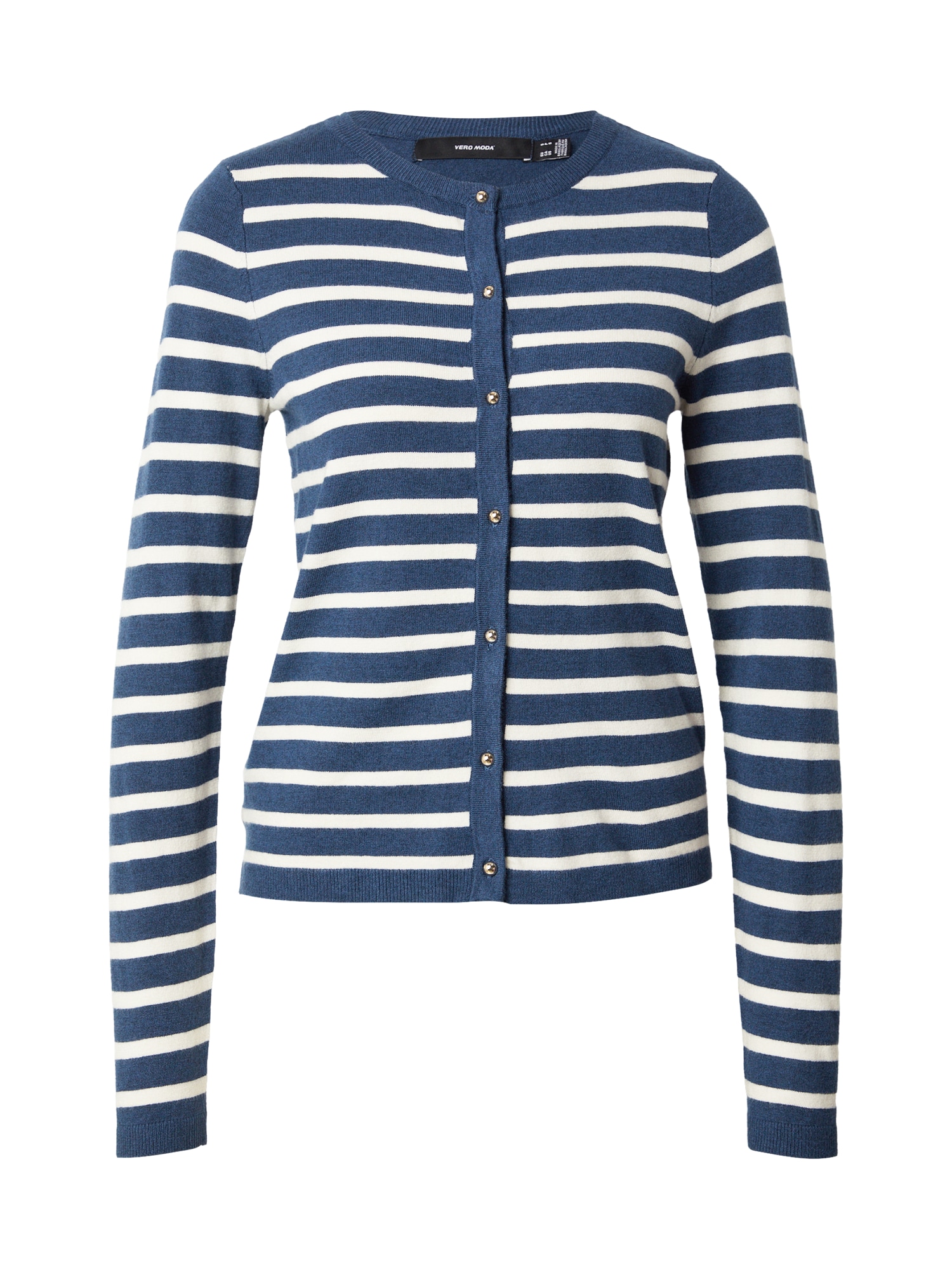 VERO MODA Geacă tricotată VMHAPPY  bleumarin / alb