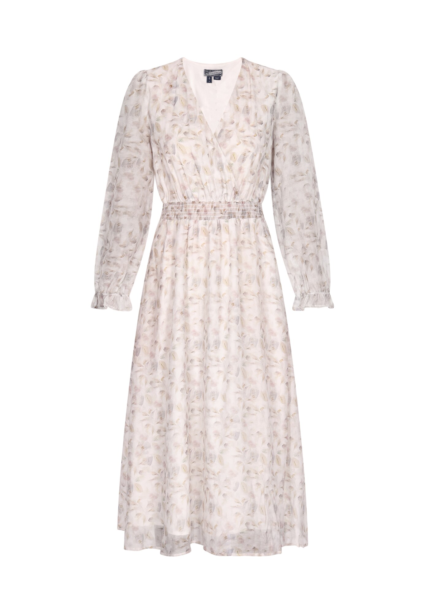 DreiMaster Vintage Rochie  maro deschis / verde / roz pastel / alb murdar