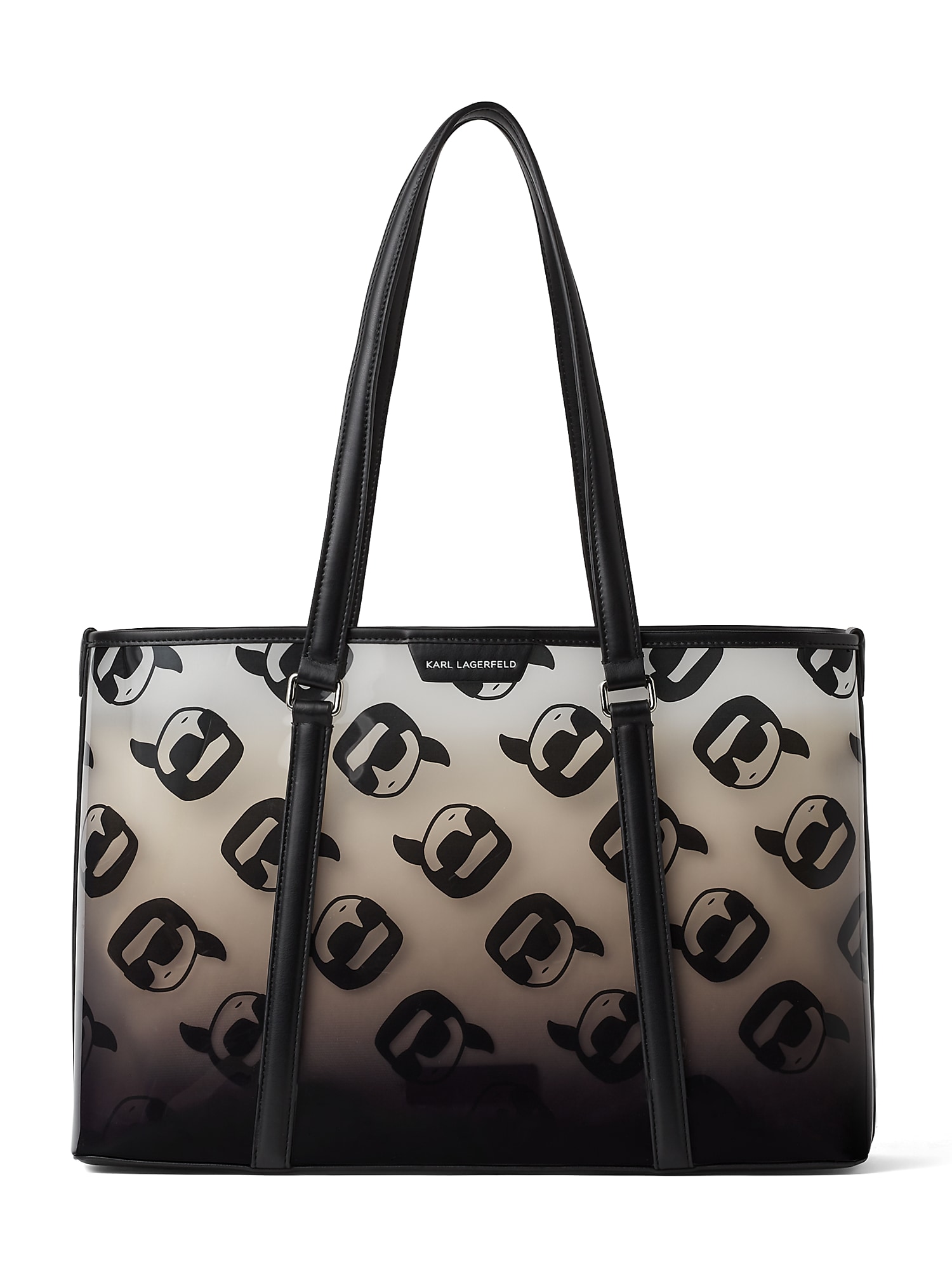 Karl Lagerfeld Плажна чанта  черно / бяло