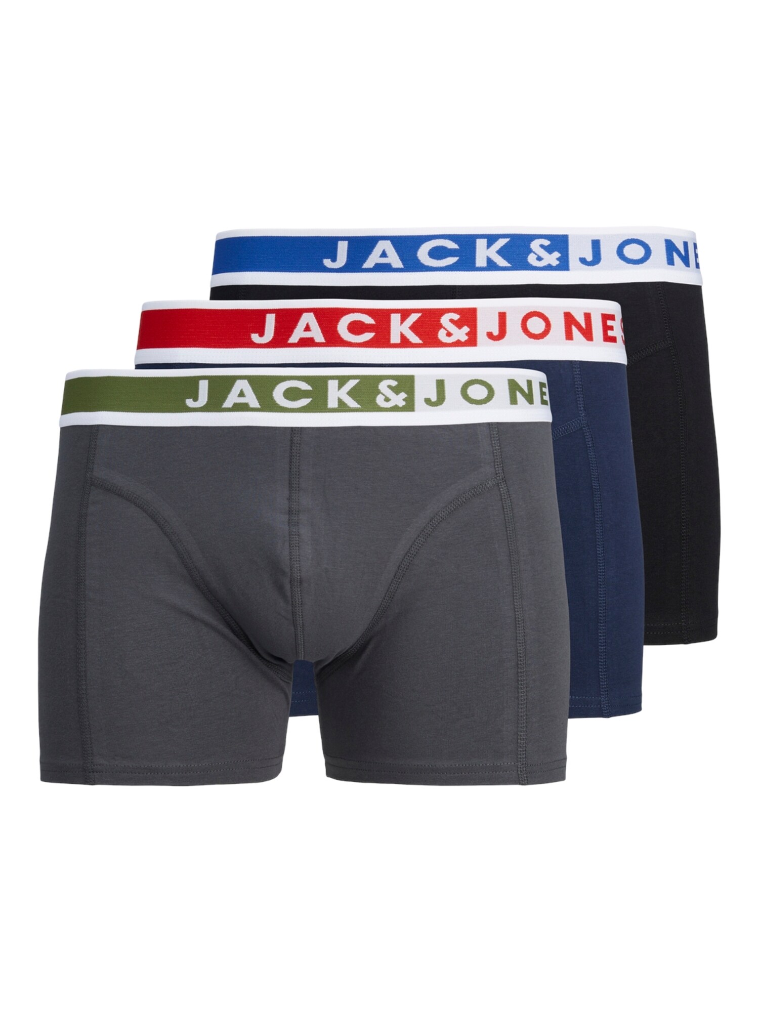 JACK & JONES Boxerky 'JACKARIM'  námornícka modrá / sivá / krvavo červená / čierna