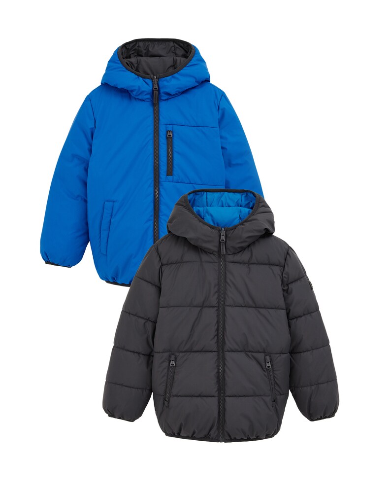WE Fashion Übergangsjacke Jungen Größe 134/140 blau / dunkelgrau