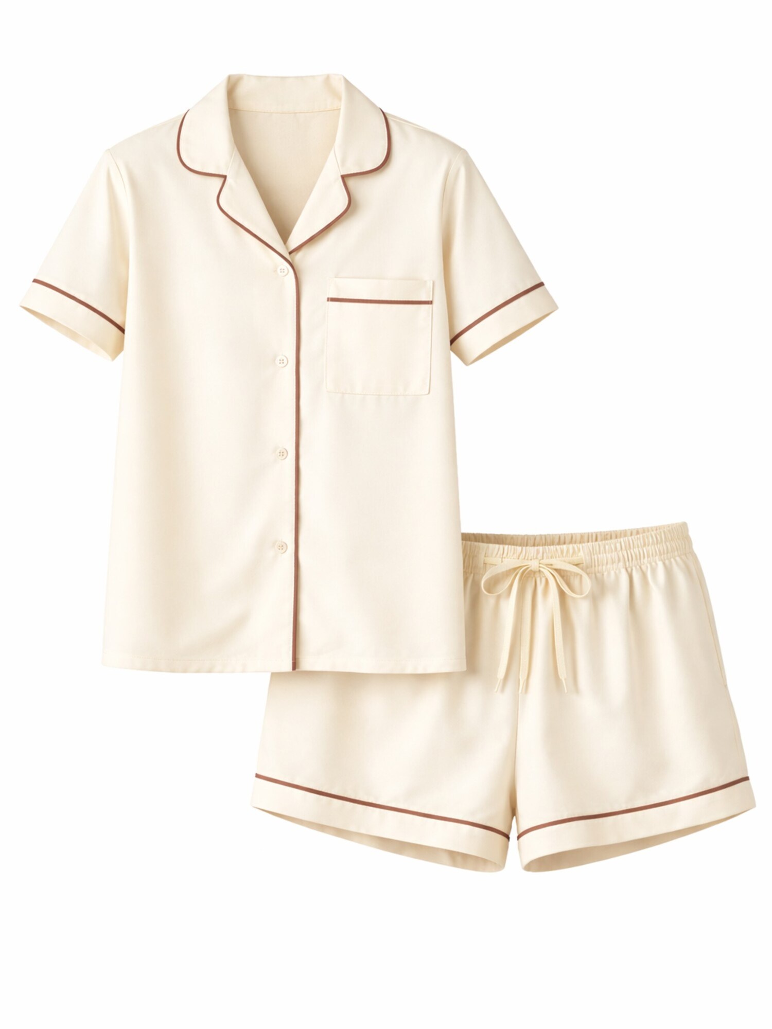 LEAFLETIC Pantalón de pijama 'Leafletic Women’s Night Wear Short Set'  crema