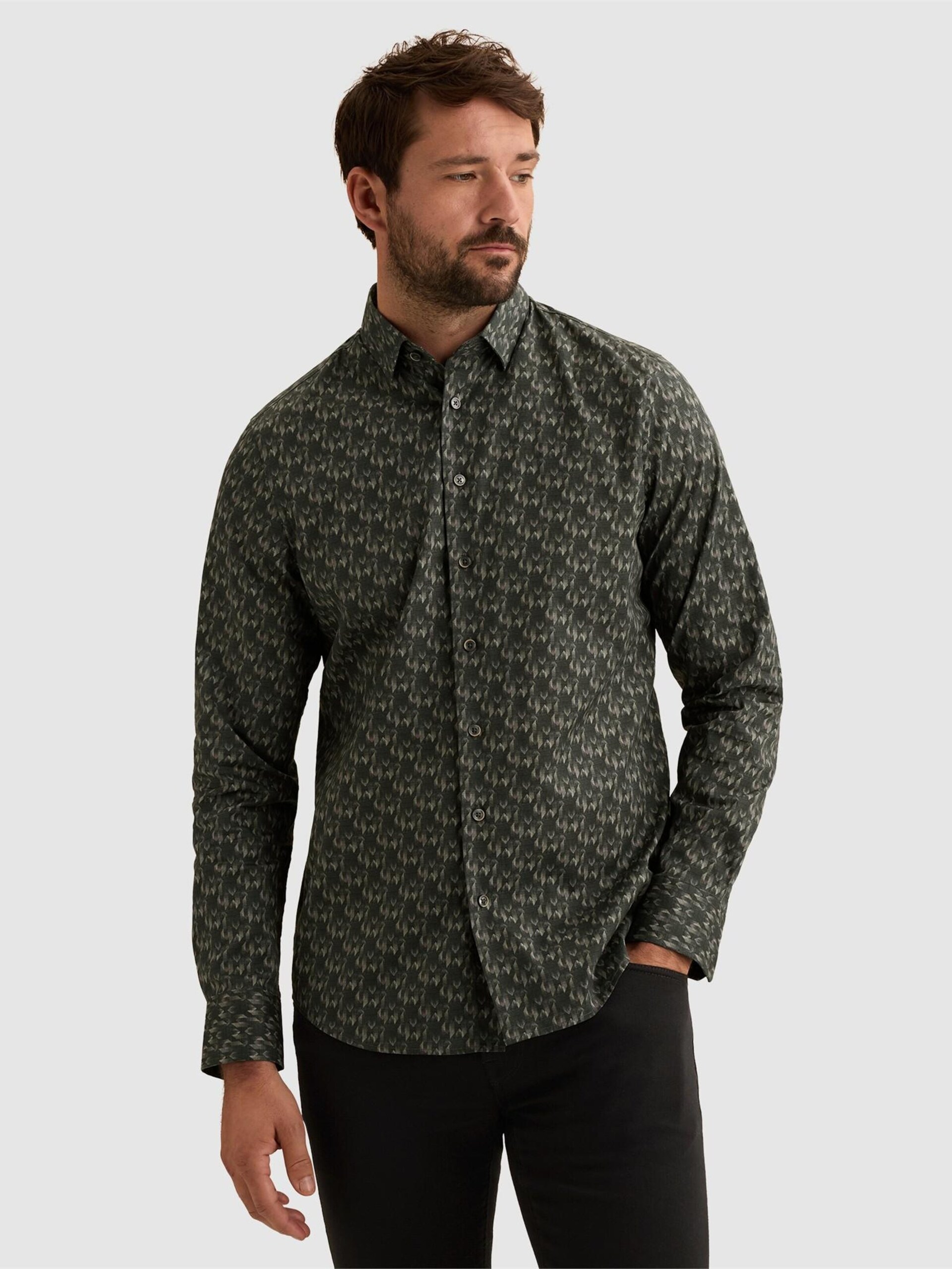 Vanguard Skjorta 'Shirt with allover print and stretch' herr