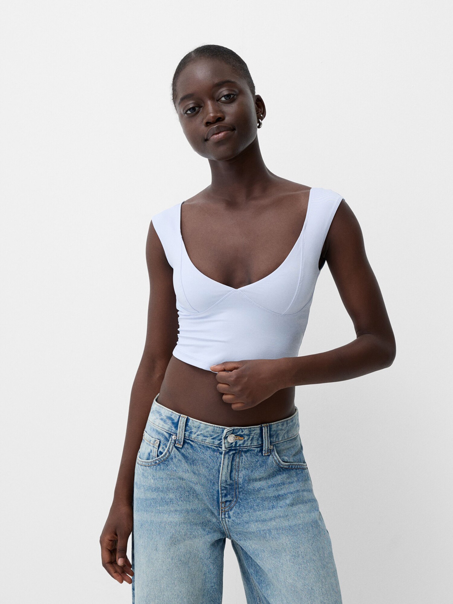 Bershka Top  pasztellkék termék 2. képe