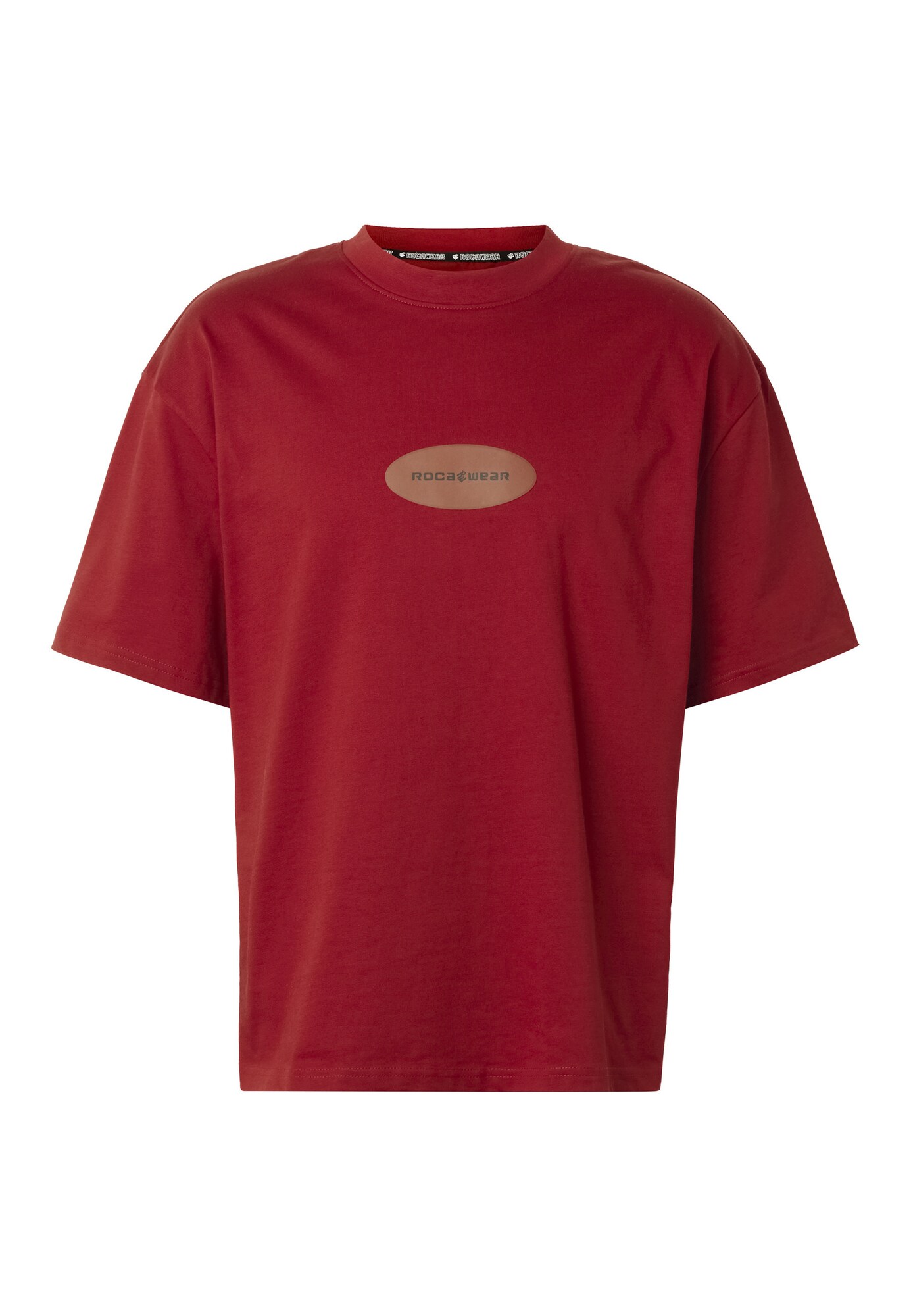 ROCAWEAR Maglietta 'Simpleroc'  marrone chiaro / rosso