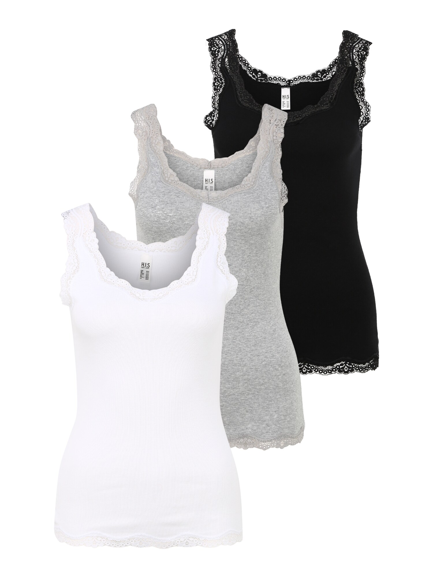 H.I.S Top  sivá / čierna / biela