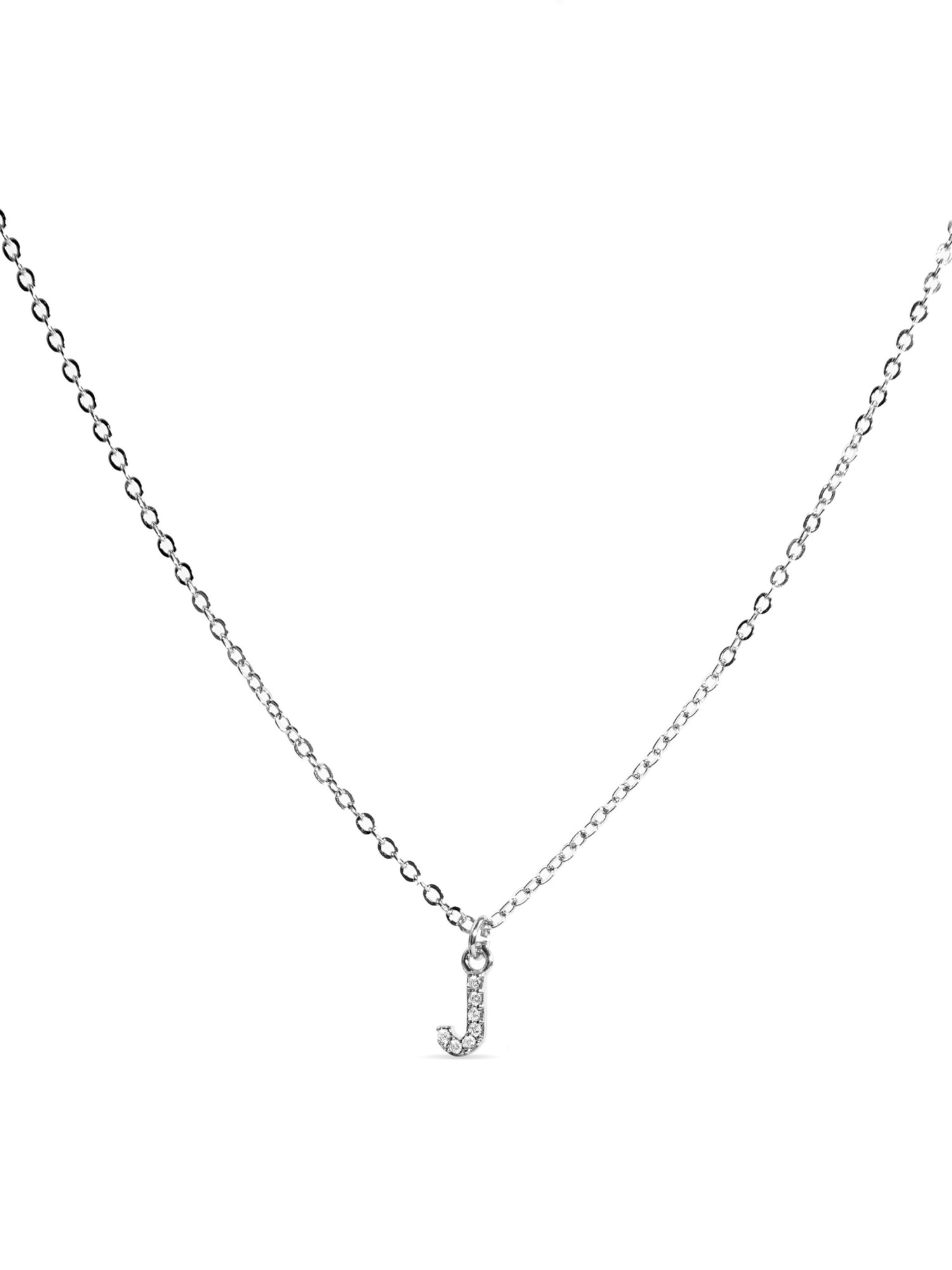 Luxenter Halsband med Glänsande Zirkonia silverfinish Alfabet dam – bild 2