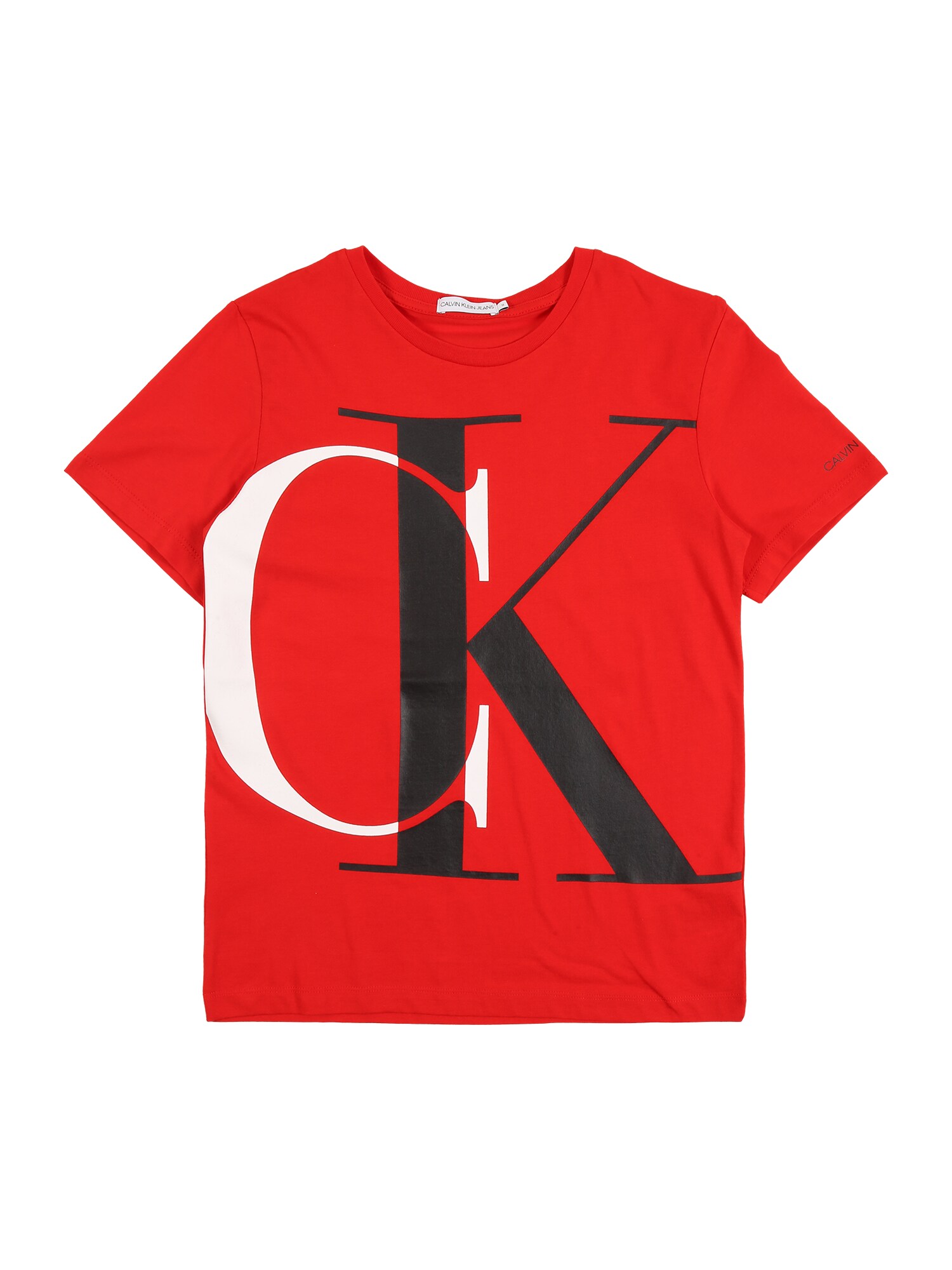 Calvin Klein Jeans Marškinėliai  raudona / balta / juoda