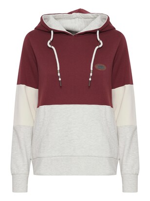 Oxmo Sweatshirt ‘KATHRINE’ Ecru / Grijs gemêleerd / Wijnrood