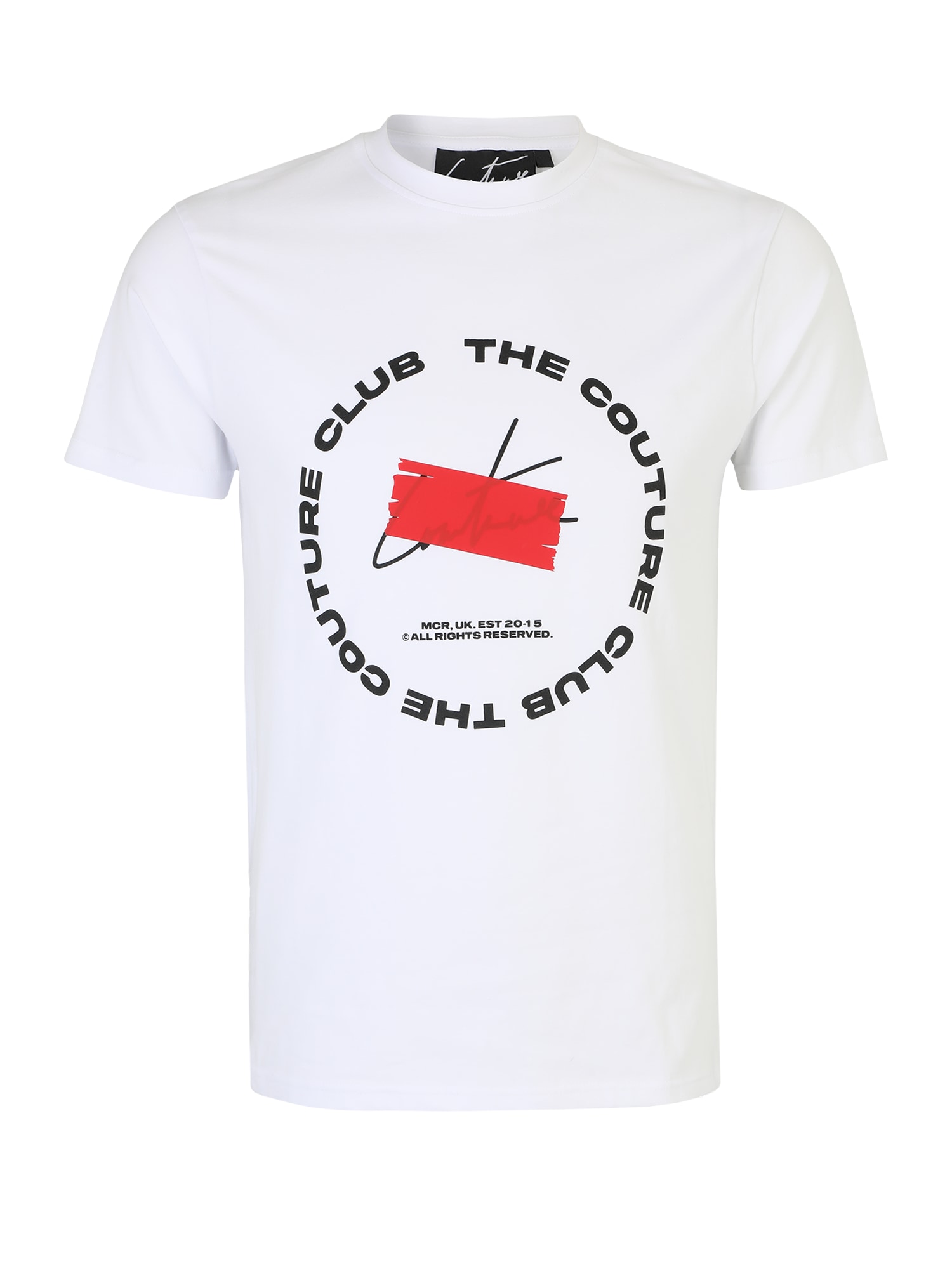 The Couture Club Marškinėliai balta / juoda / šviesiai raudona