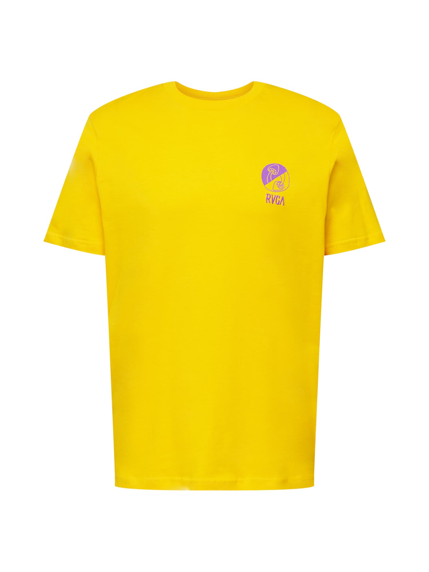 RVCA Marškinėliai 'Hi Dez' geltona / šviesiai violetinė
