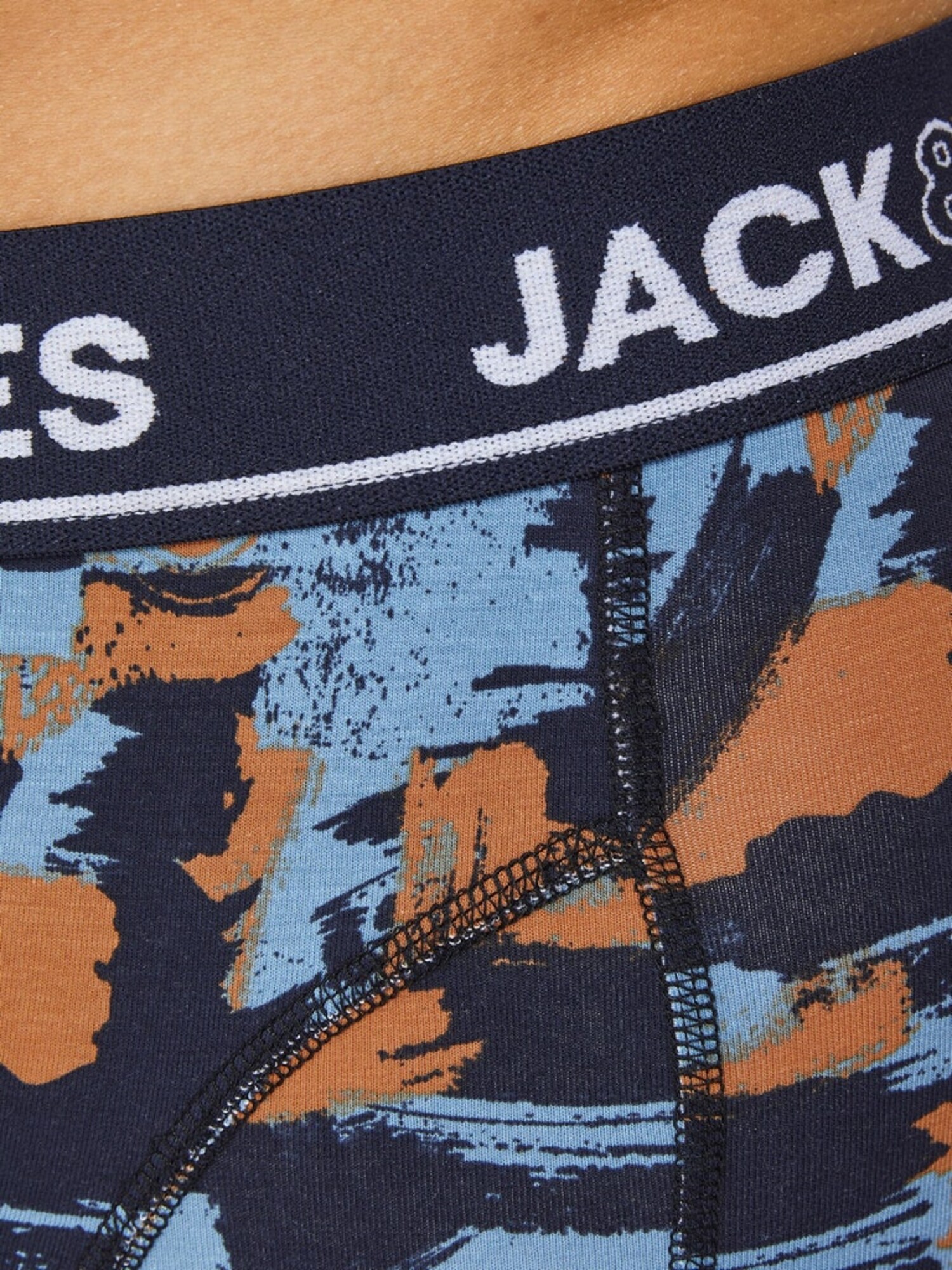 JACK & JONES Boxers 'Collage'  bleu marine / orange