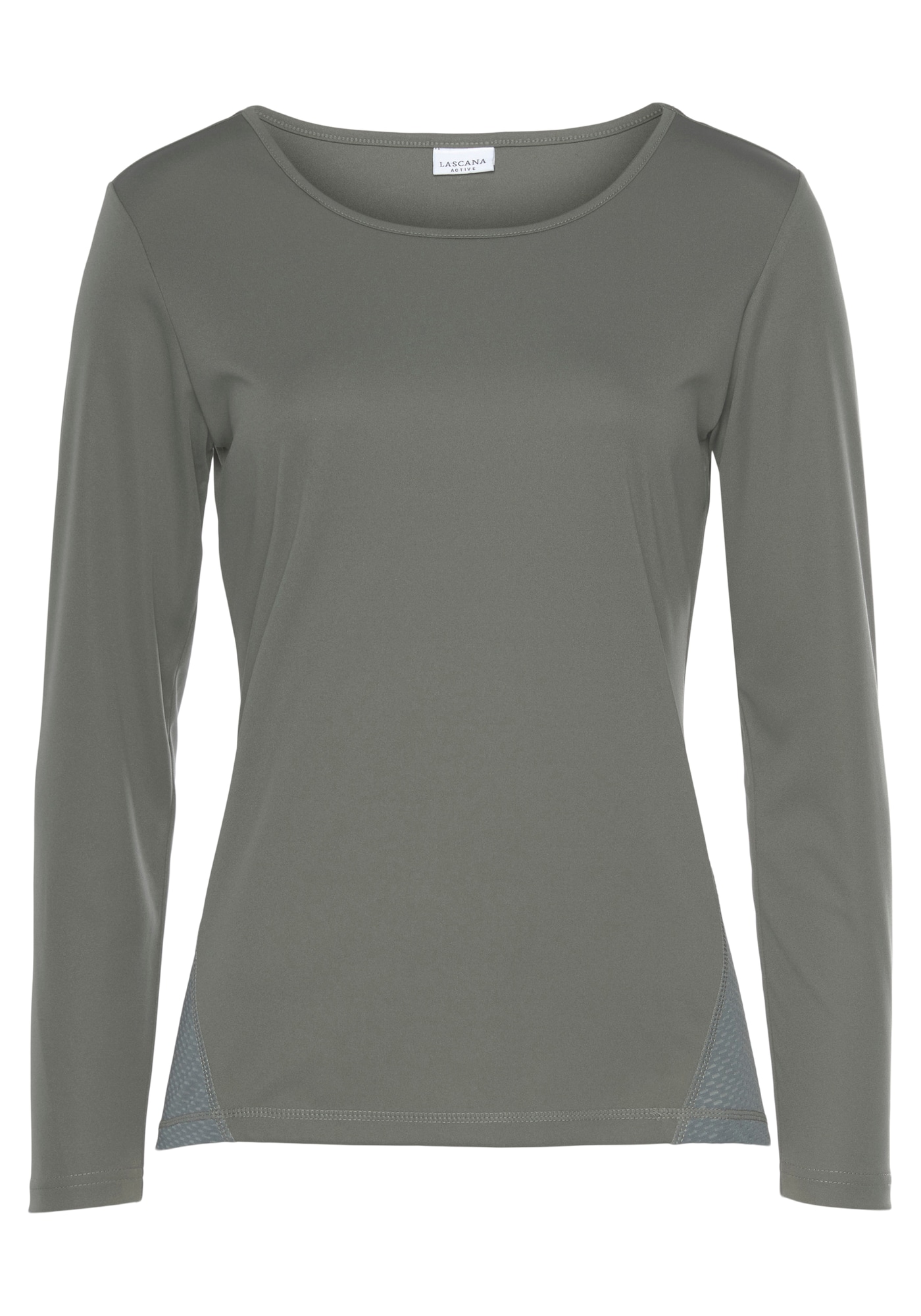LASCANA ACTIVE Funkčné tričko  sivá / farby bahna / biela