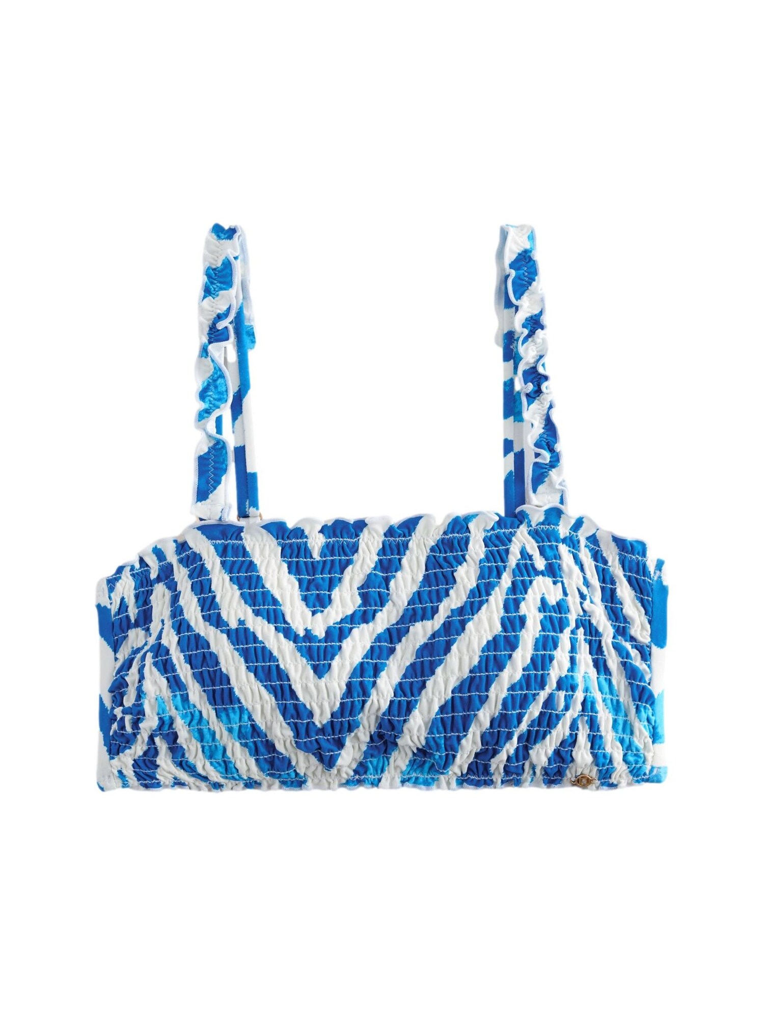 Next Sutien costum de baie  azur / albastru regal / alb murdar