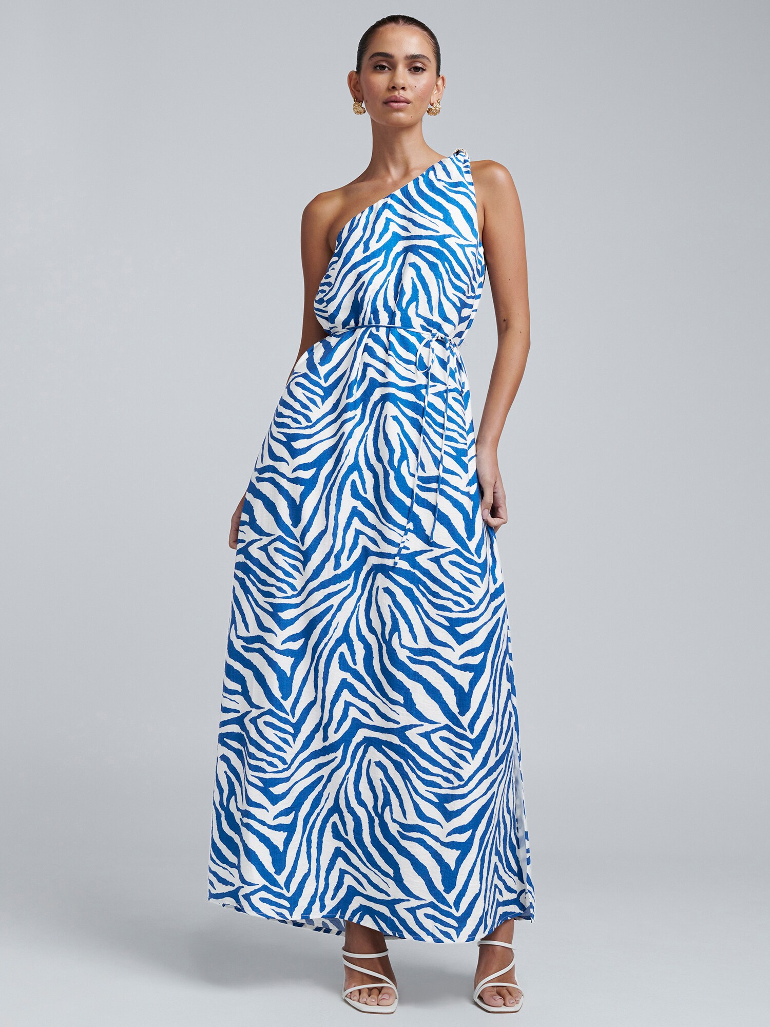 BWLDR Rochie de seară Pene  albastru / alb