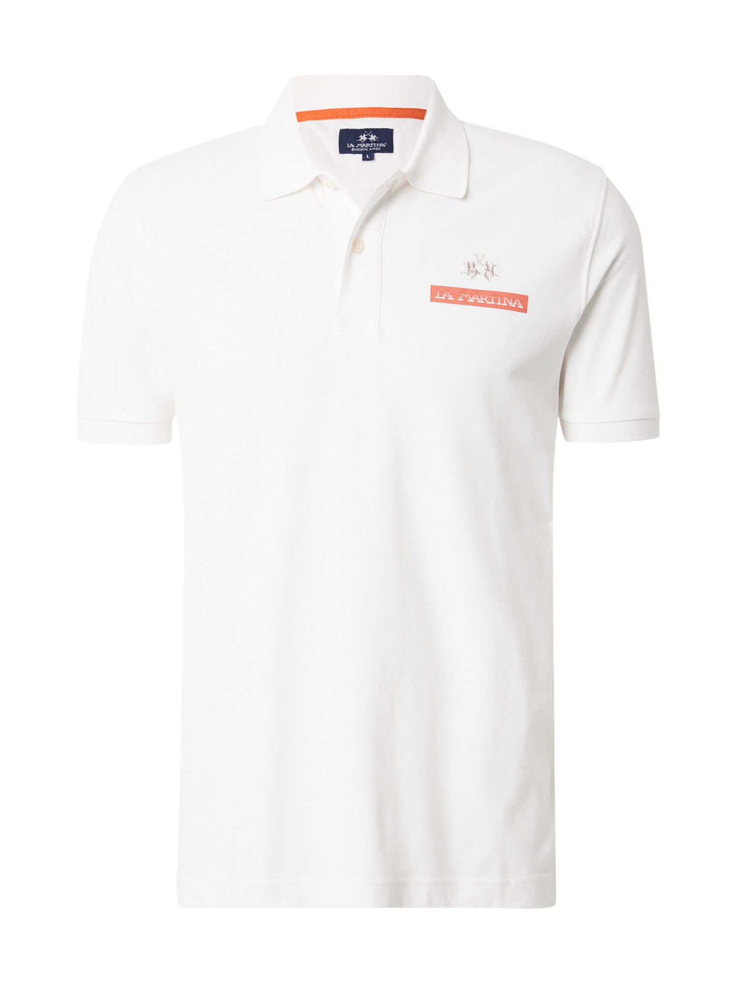 La Martina Tricou  albastru / gri taupe / portocaliu homar / alb