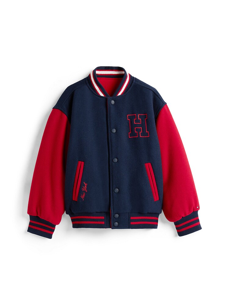 TOMMY HILFIGER Übergangsjacke Jungen Größe 152 navy / rot / weiß