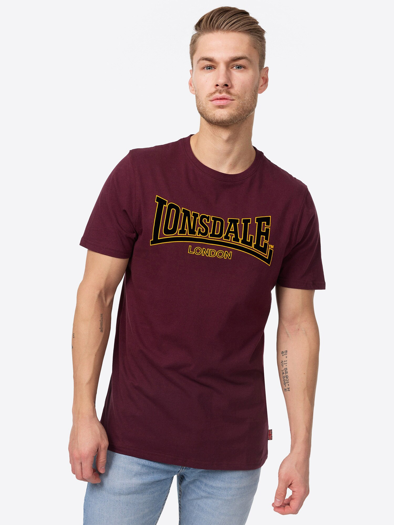 LONSDALE Póló 'CLASSIC'  arany / bordó / sötétvörös / fekete termék 2. képe