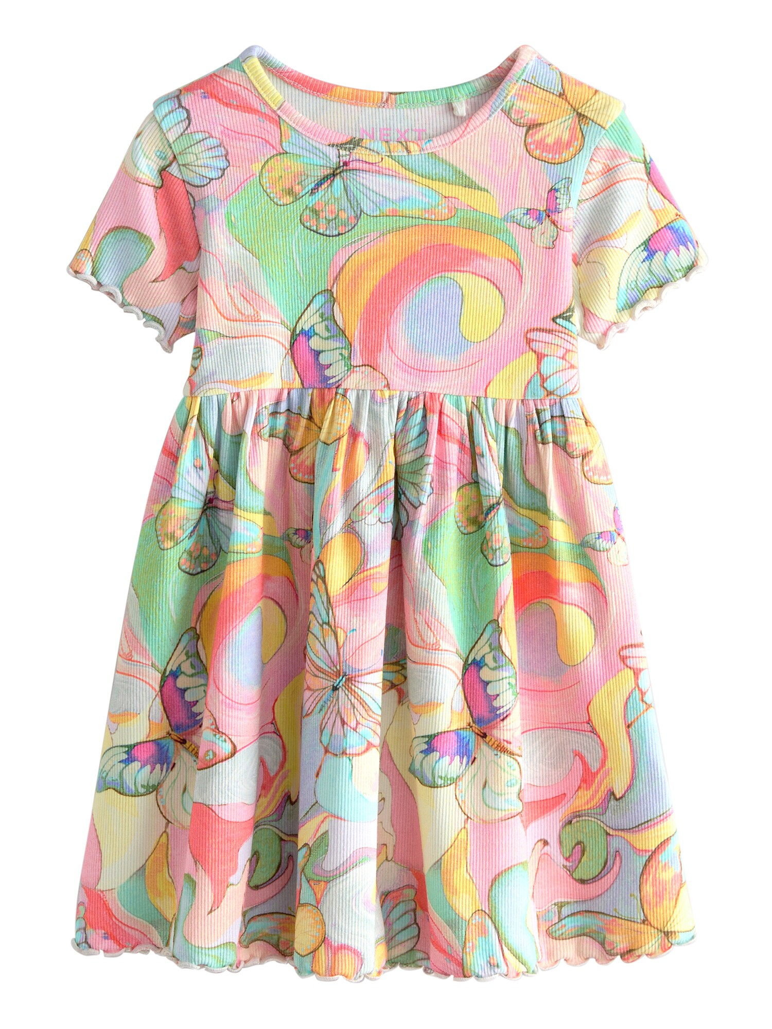 Next Rochie  albastru deschis / galben / verde mentă / roz pal