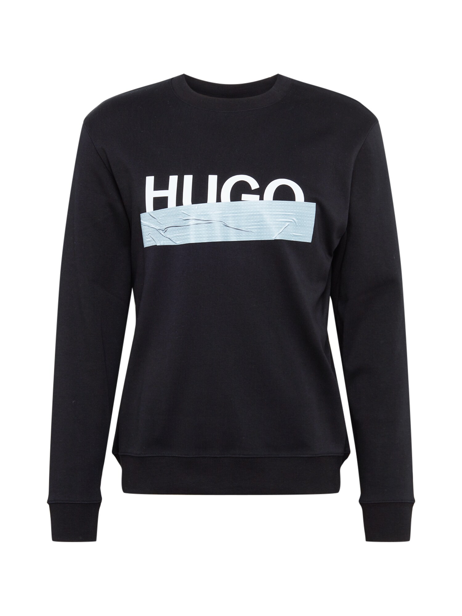 HUGO Megztinis be užsegimo 'Dicago'  juoda / šviesiai mėlyna / balta