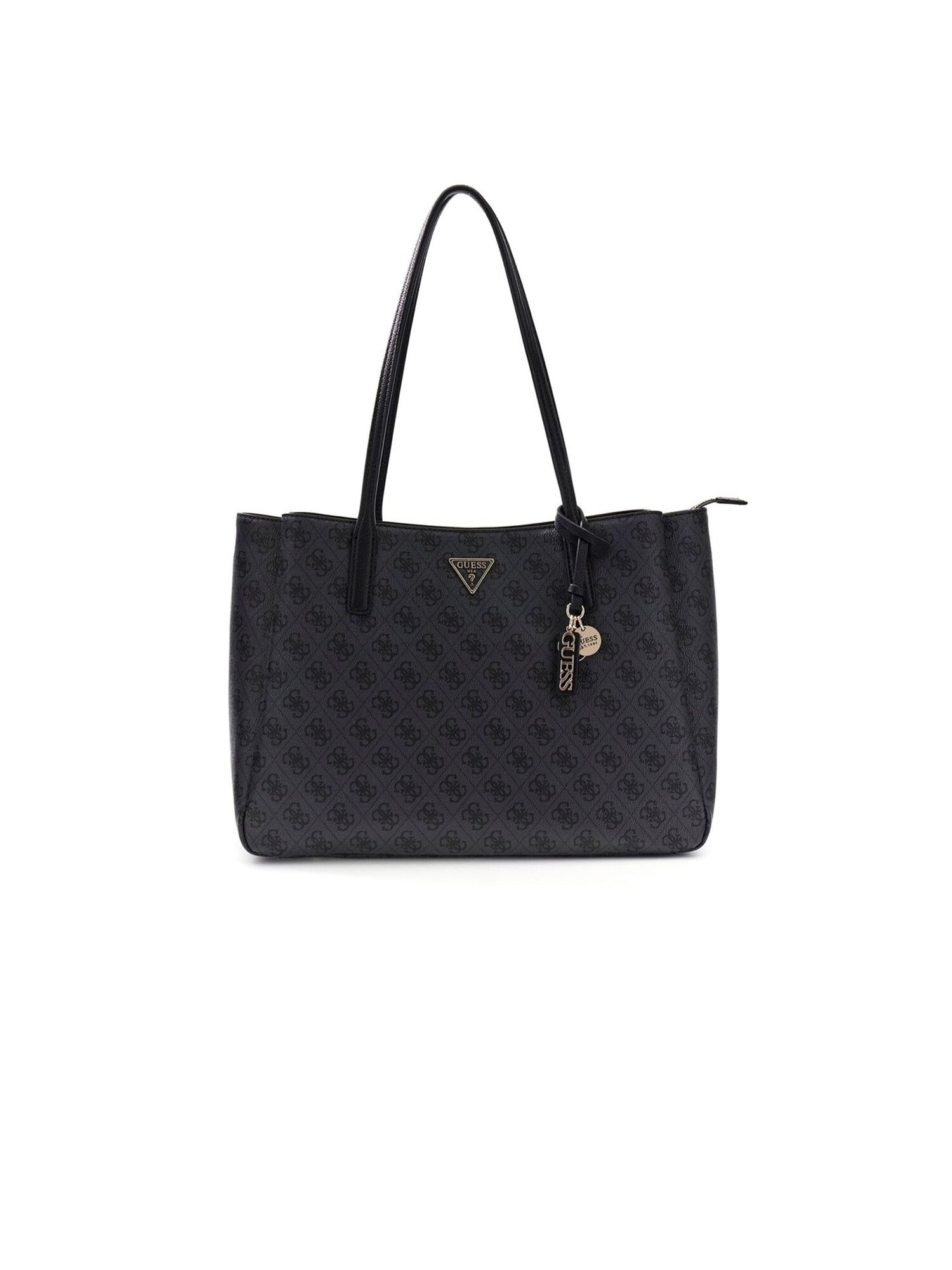 GUESS Bolso de hombro 'Noelle II'  gris oscuro / negro