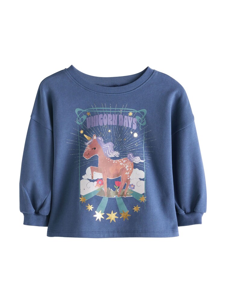 Next Sweatshirt Mädchen Größe 92 gold / violettblau / lachs / offwhite