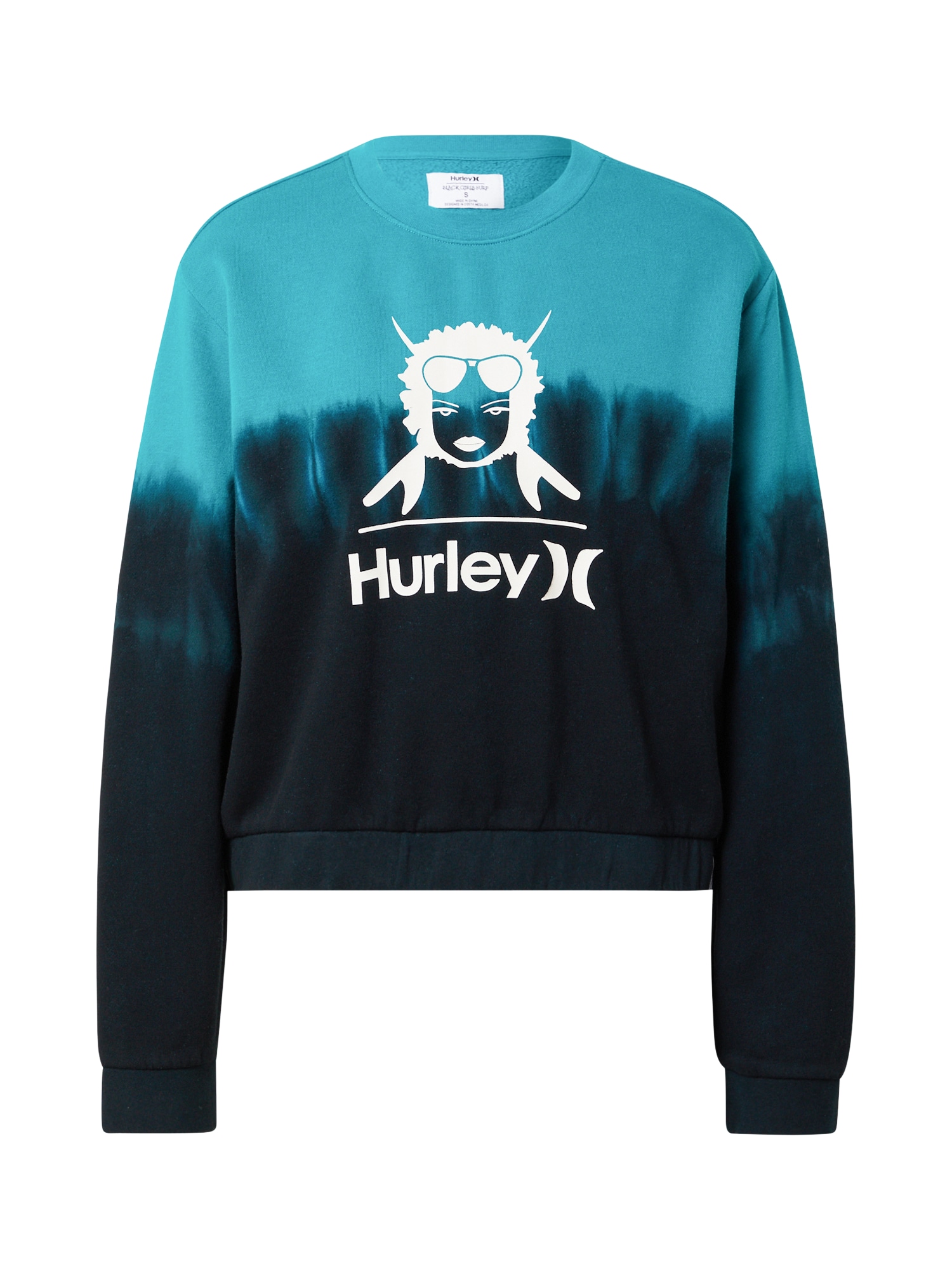 Hurley Sportska sweater majica  pastelno plava / crna / bijela