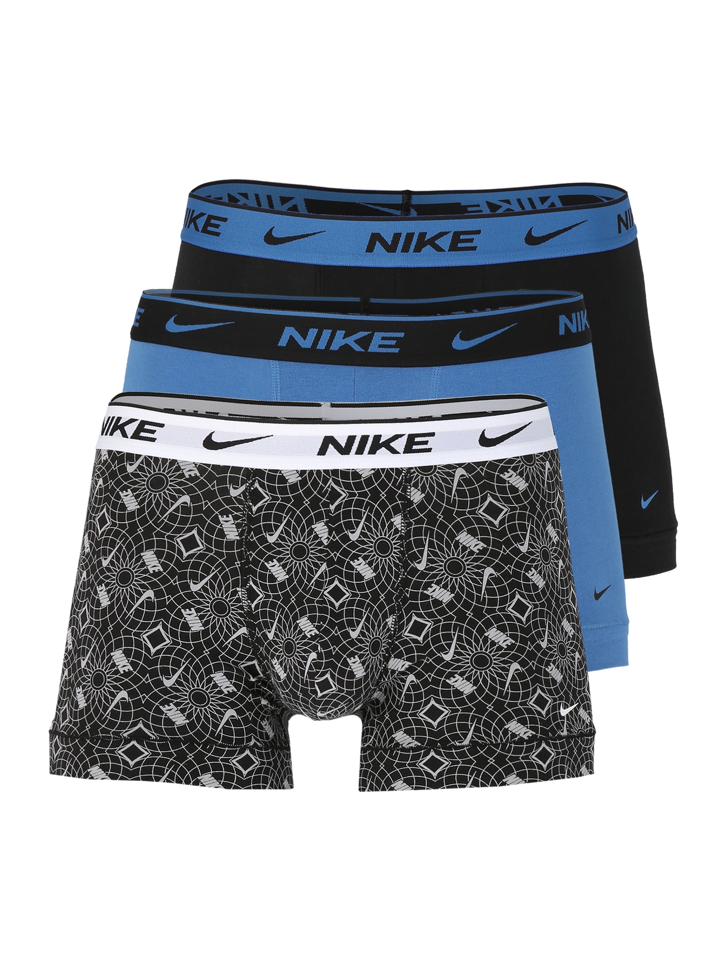 NIKE Sport alsónadrágok  kék / fekete / piszkosfehér