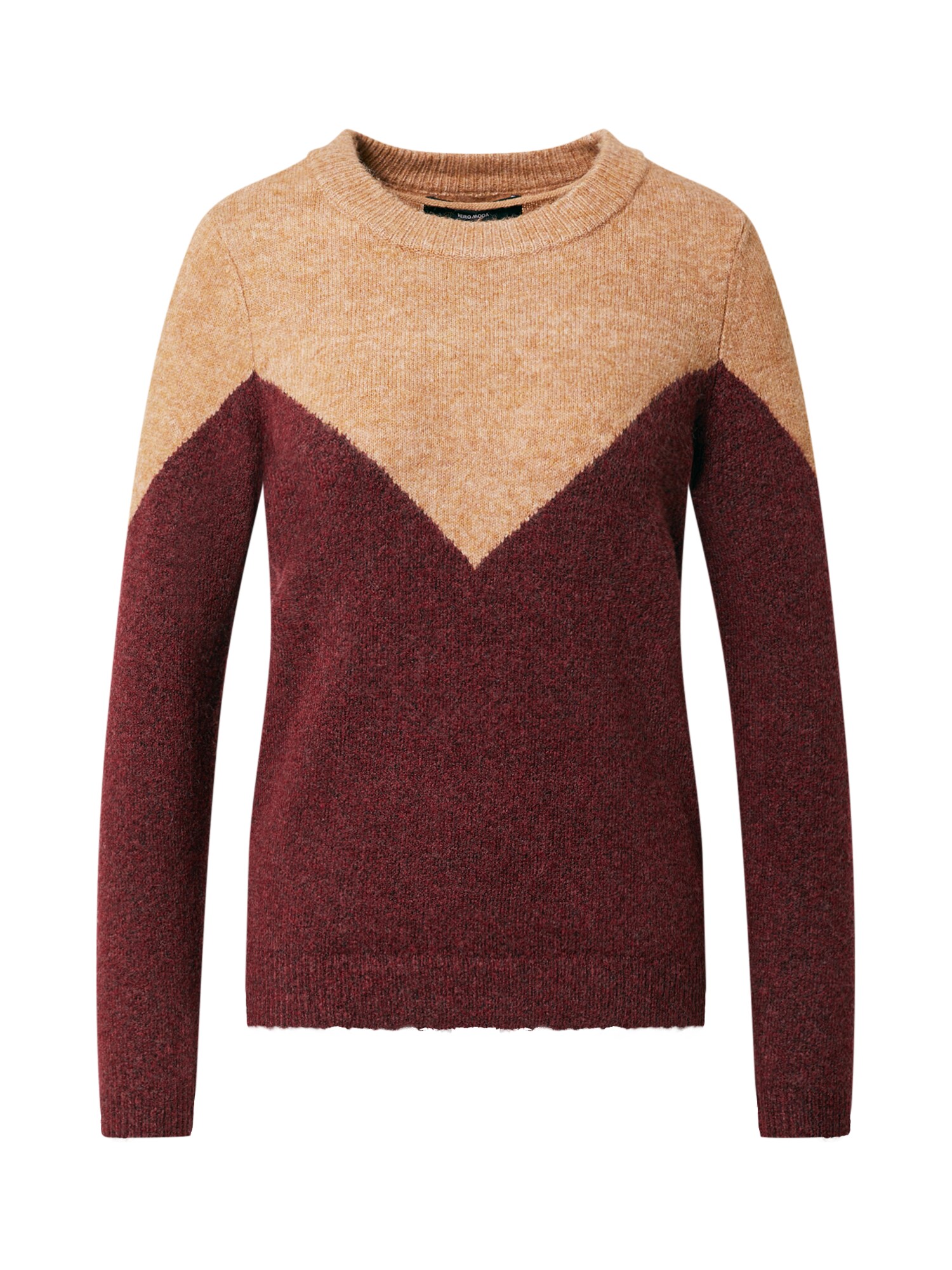 VERO MODA Megztinis 'Plaza'  vyšninė spalva / ruda