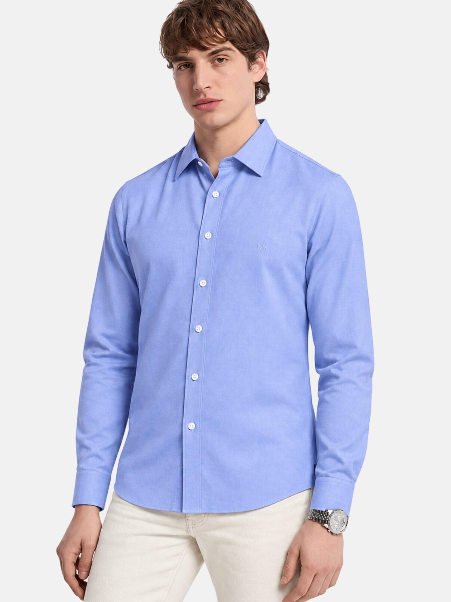 Michael Kors Camiseta 'MICHAEL KORS ROYAL OXFORD SLIM FIT SHIRT CAMICIA'  azul claro – imagen 4