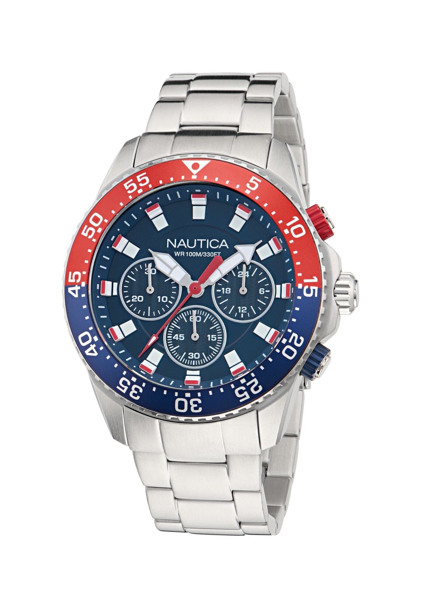 Nautica Analoog Horloge 'One' Blauw / Rood / Zilver