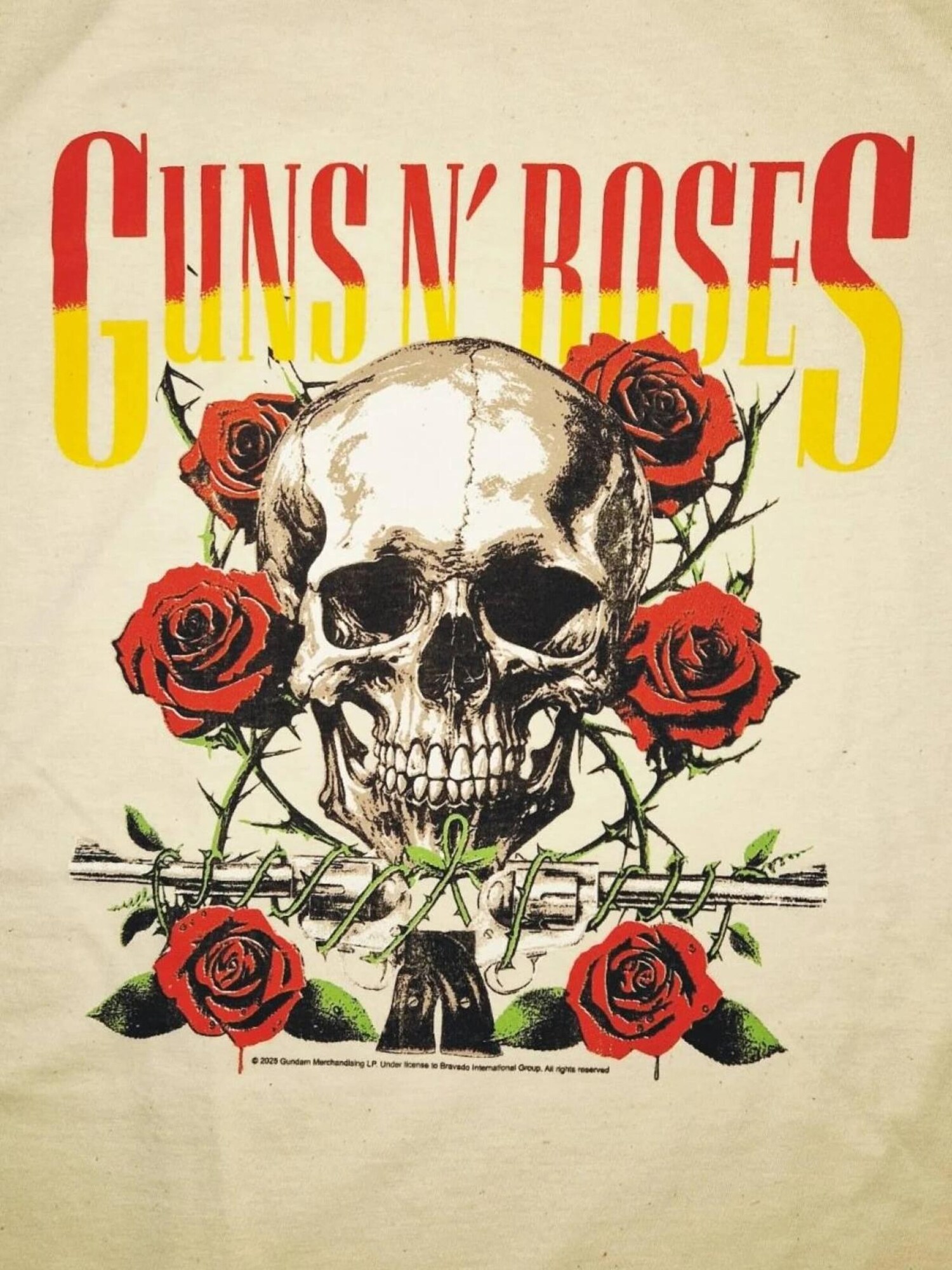 GUNS N' ROSES Camiseta 'Guns N´Roses Rose Skull T-Shirt'  blanco natural – imagen 3