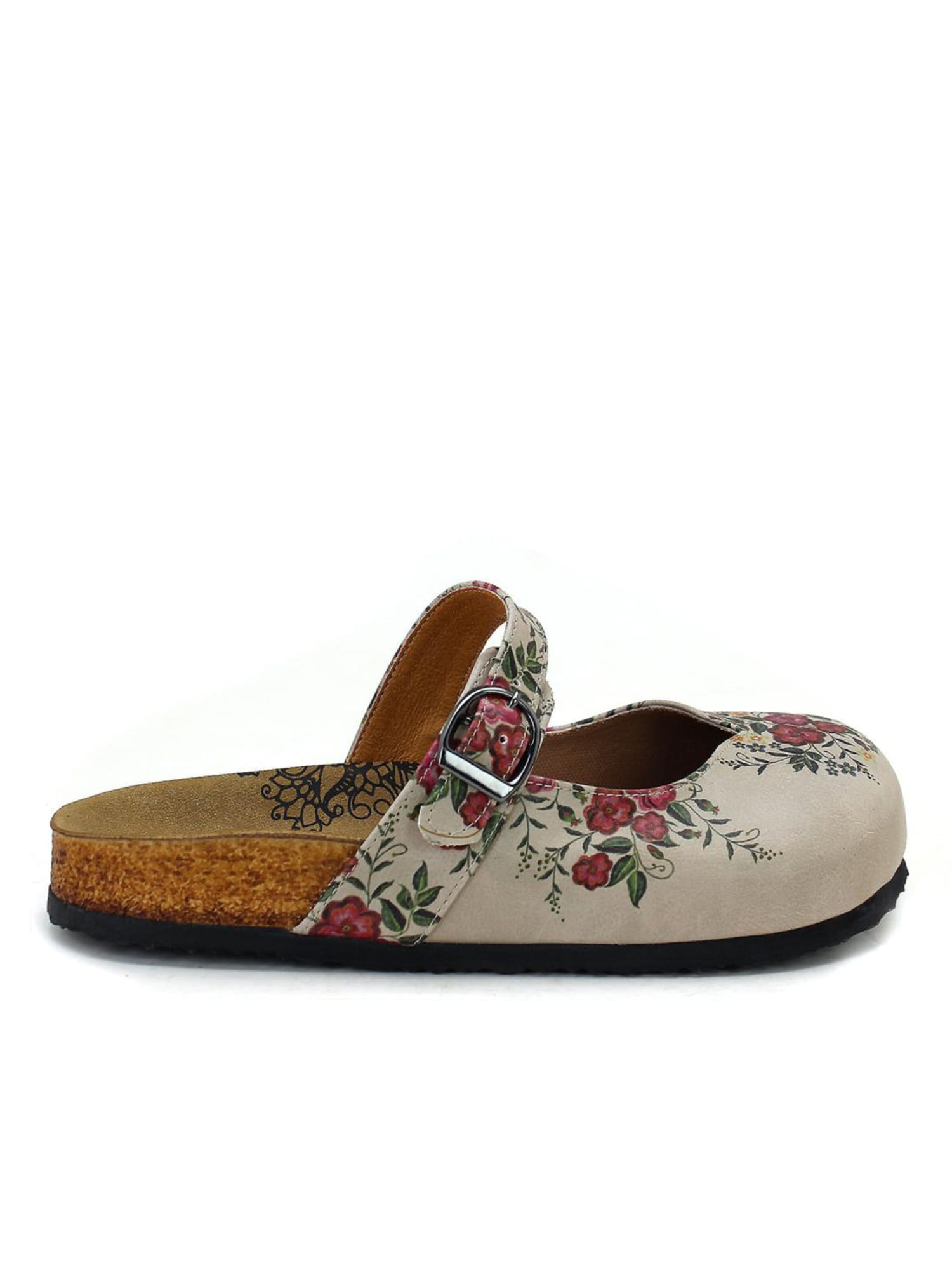 Goby Clogs 'Women Calceo Beige Clogs CAL2211 with flowers' beige