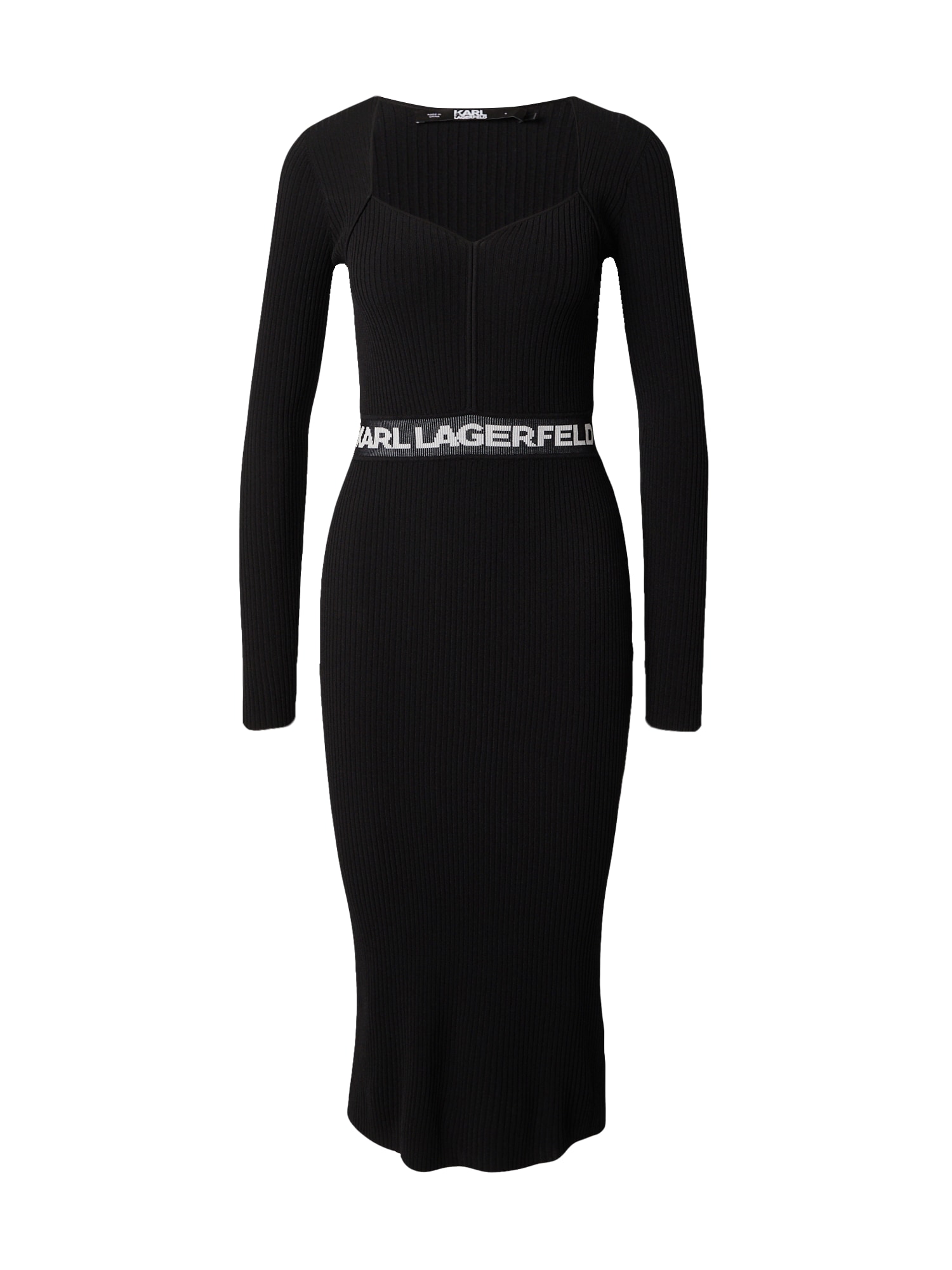 Karl Lagerfeld Pletena obleka  črna / bela