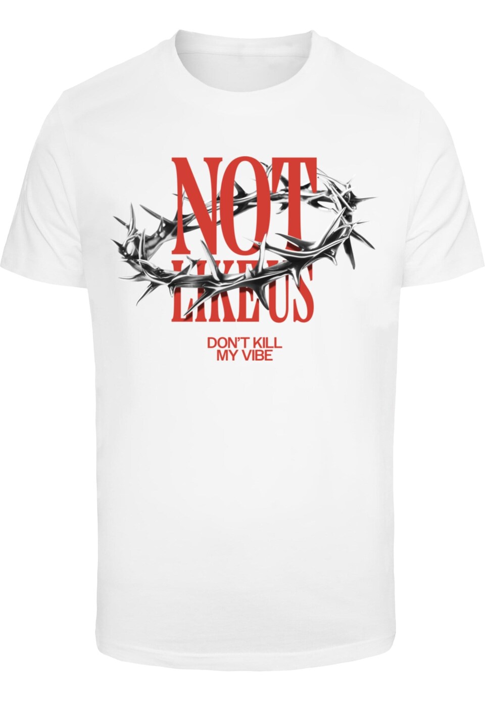 T-shirt 'Crown Of Thorns' greige / blodröd / svart