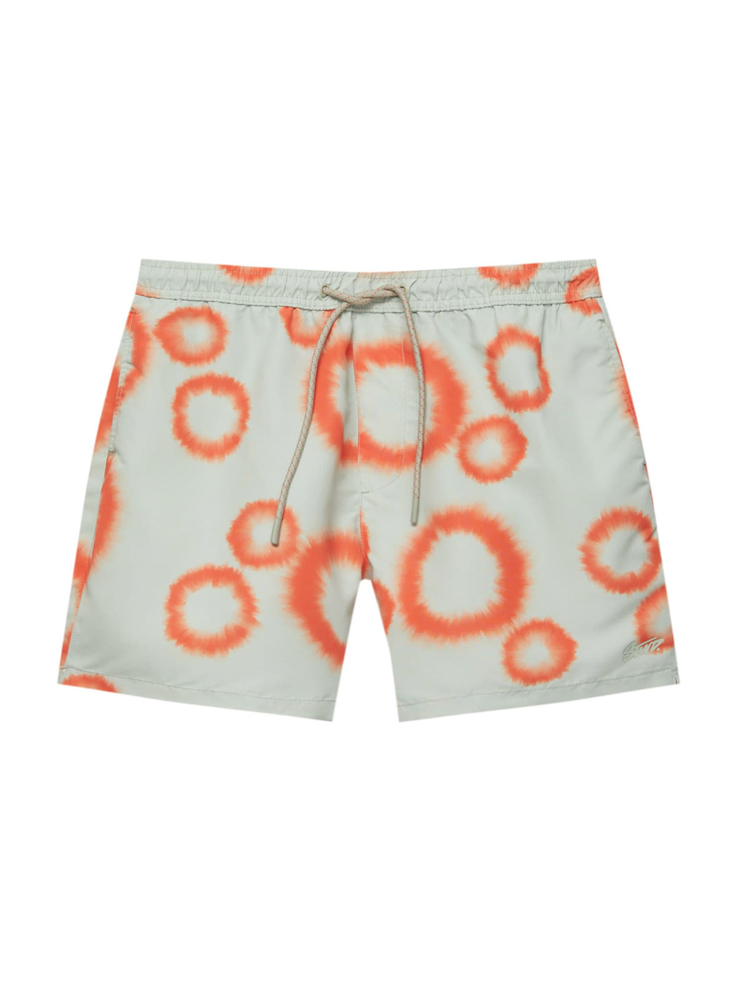 Pull&Bear Kratke kopalne hlače  svetlo siva / oranžna