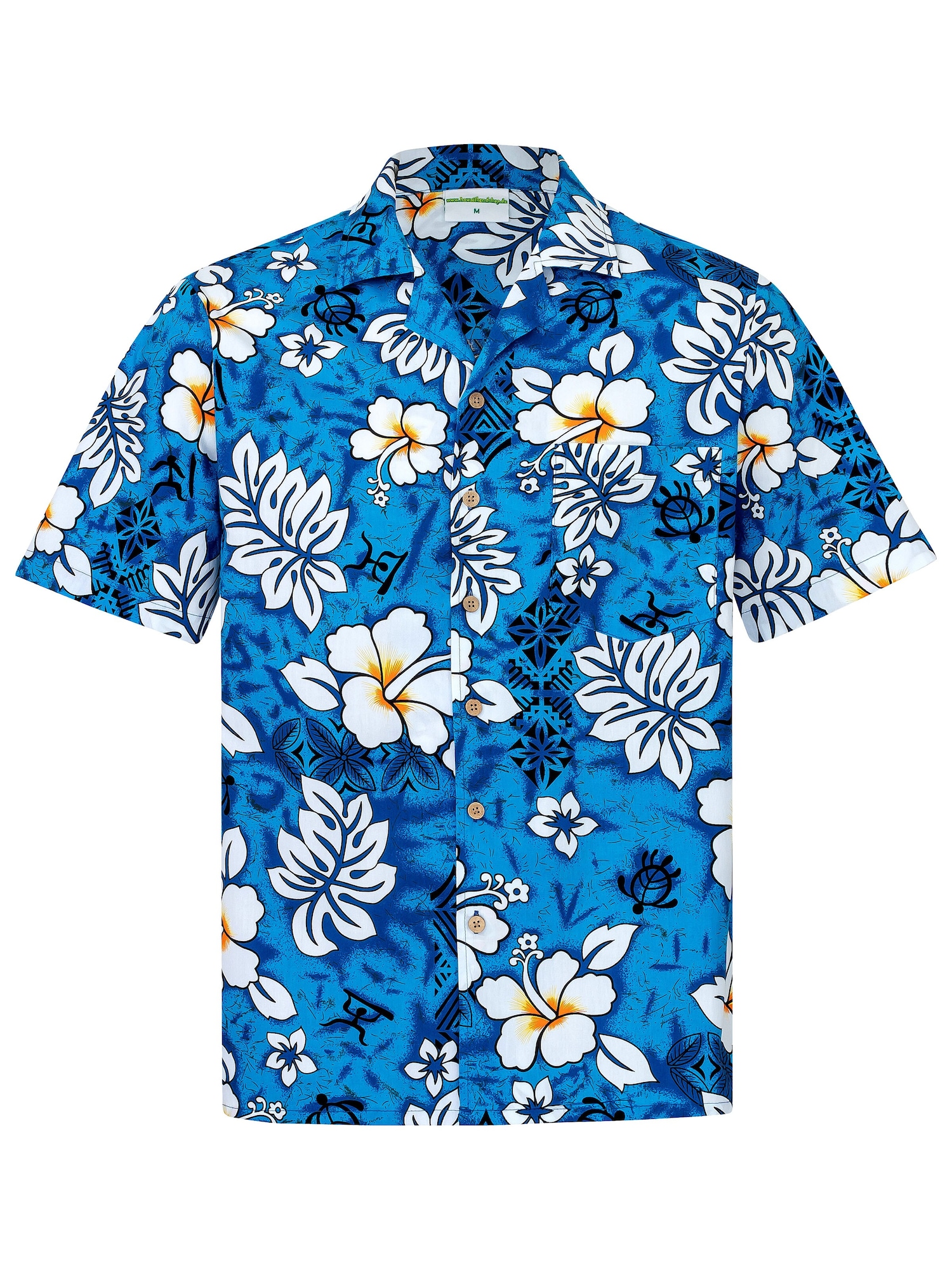 Hawaiihemdshop.de Camisa 'Hawaiihemd "Classic Flowers (blue)"' azul